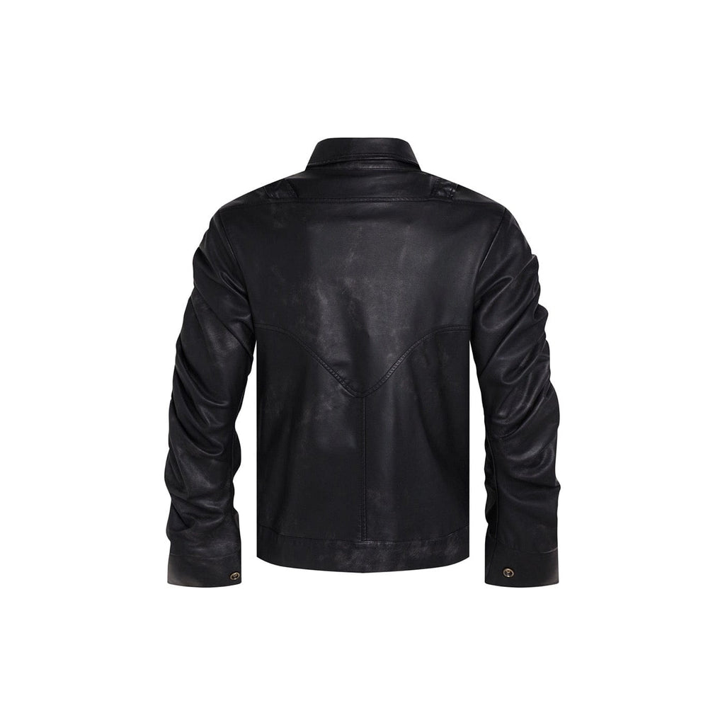 DND4DES Faux Leather Wrinkled Jacket, premium urban and streetwear designers apparel on PROJECTISR.com, DND4DES