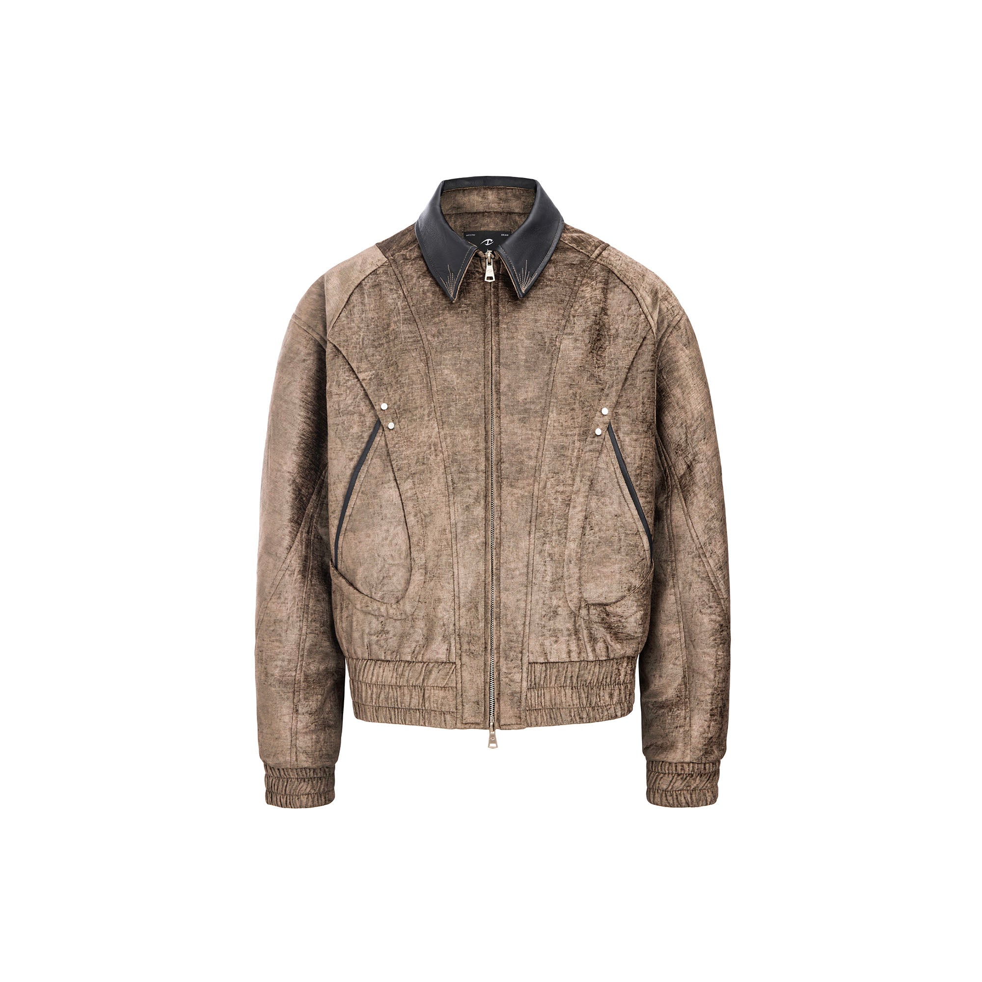 CATSSTAC Velvet Leather-Collar Elastic Jacket, premium urban and streetwear designers apparel on PROJECTISR.com, CATSSTAC
