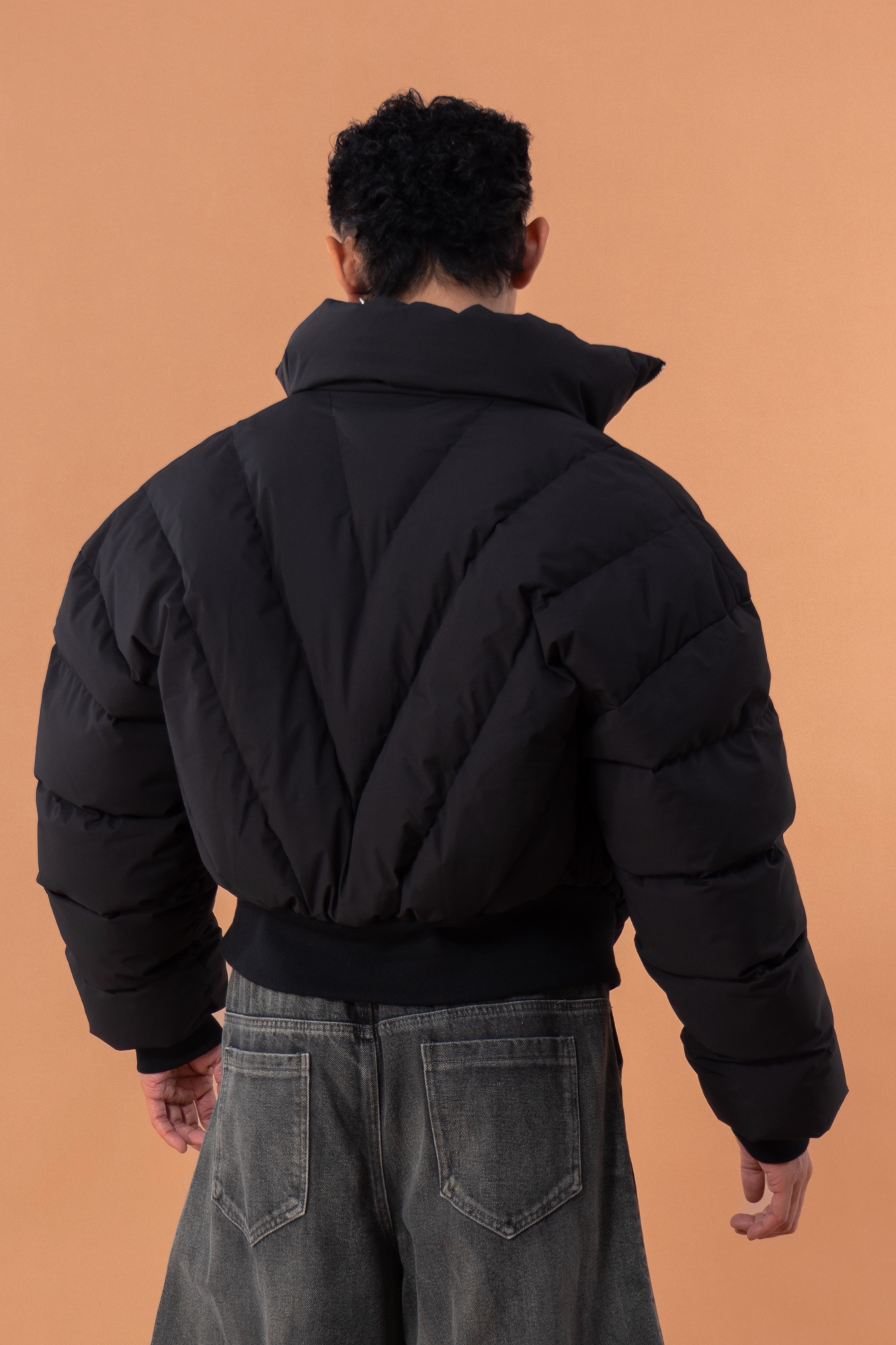 CLP V-Stitch Cropped Bubble Puffer Jacket