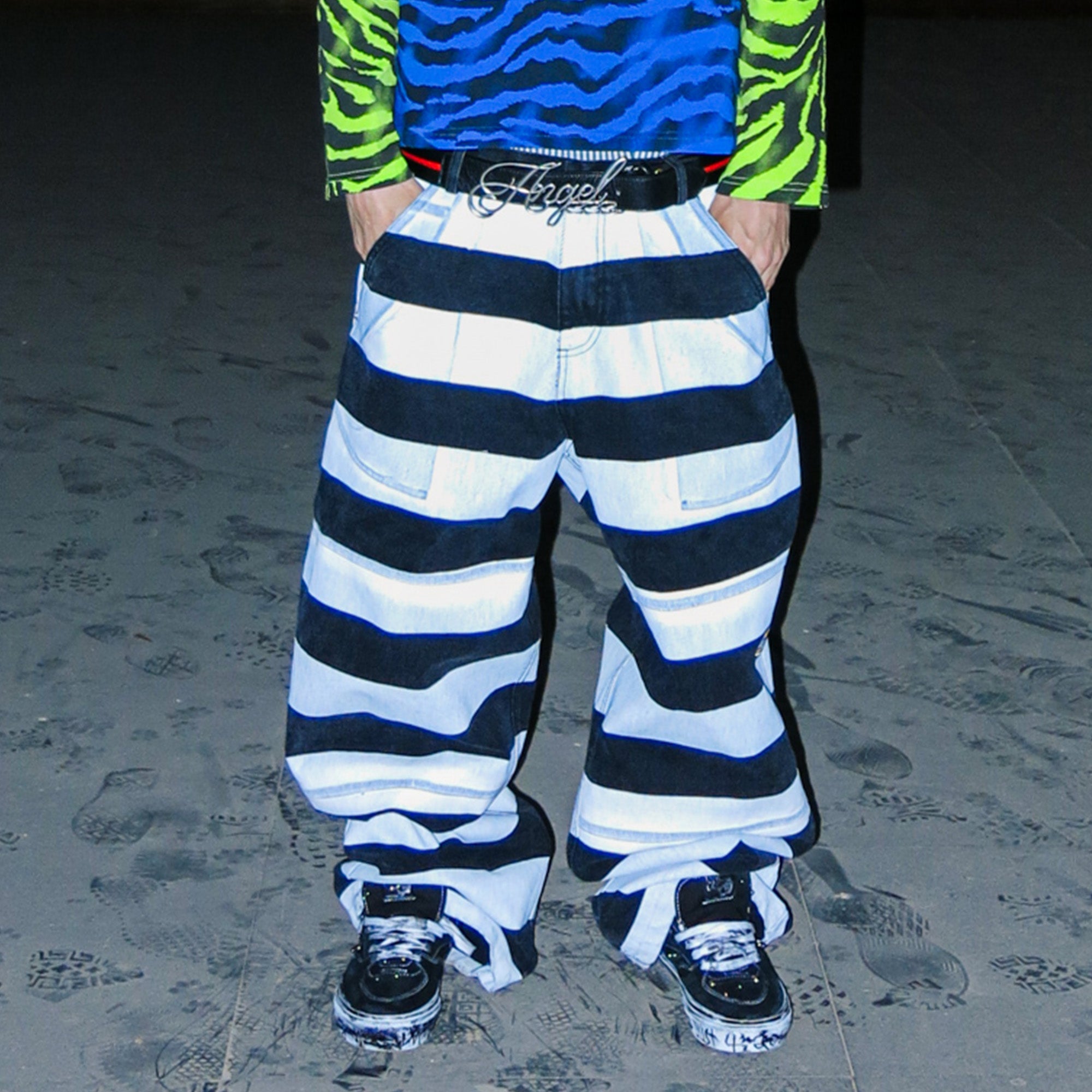 PCCVISION Striped Straight-Leg Pants, premium urban and streetwear designers apparel on PROJECTISR.com, PCCVISION