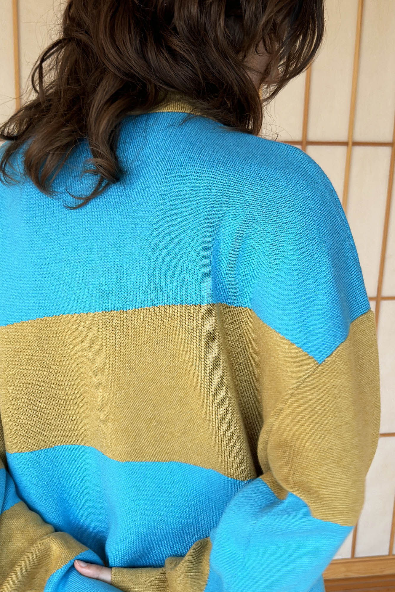 MIICHOUS Nature Magazine Ripple Stripe Polo Sweater