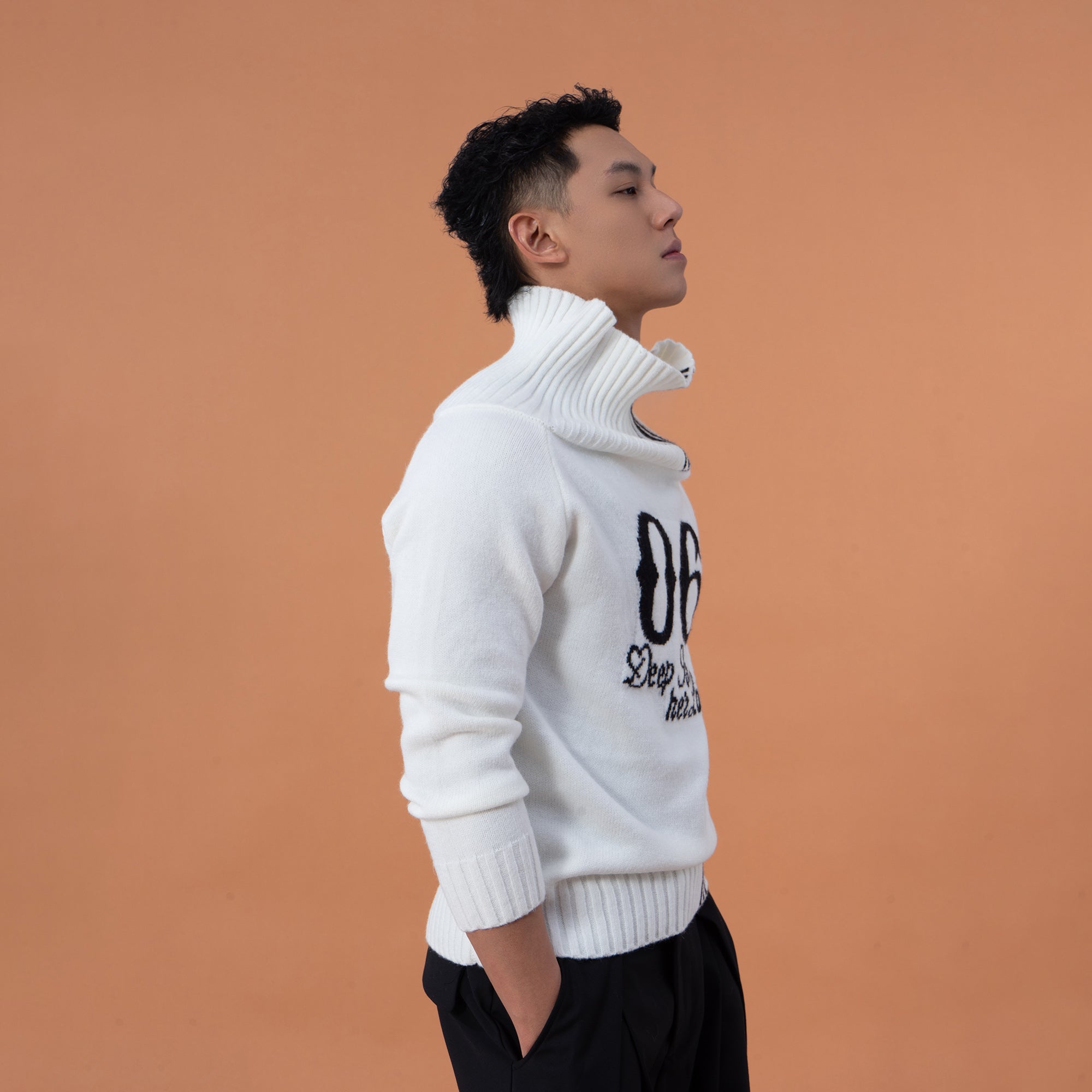 CLP Off-Shoulder Foldover Knit Sweater