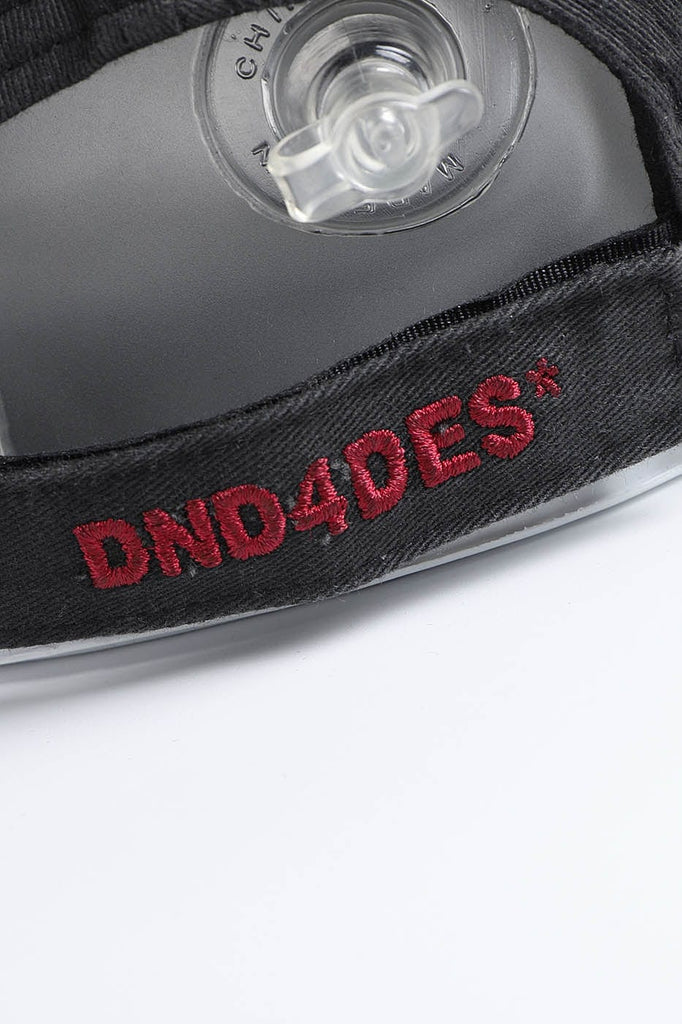 DND4DES Slogan Embroidery Washed Denim Cap, premium urban and streetwear designers apparel on PROJECTISR.com, DND4DES