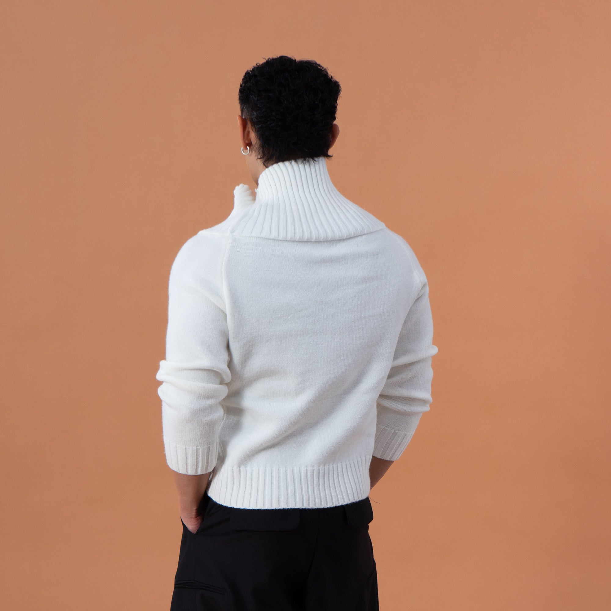 CLP Off-Shoulder Foldover Knit Sweater