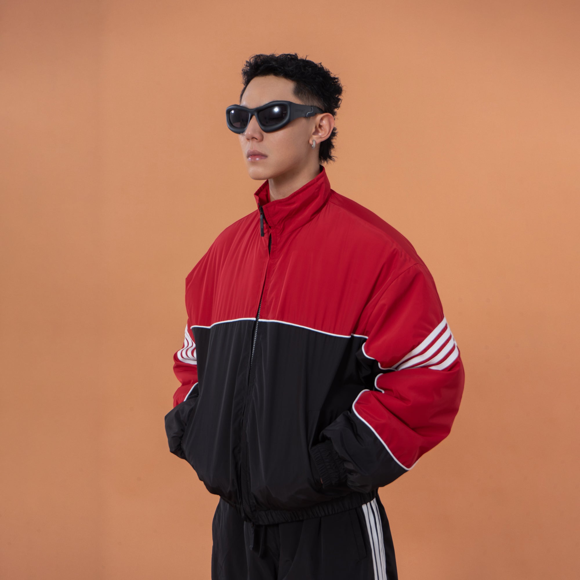 CLP Retro Contrast Striped Puffer Jacket