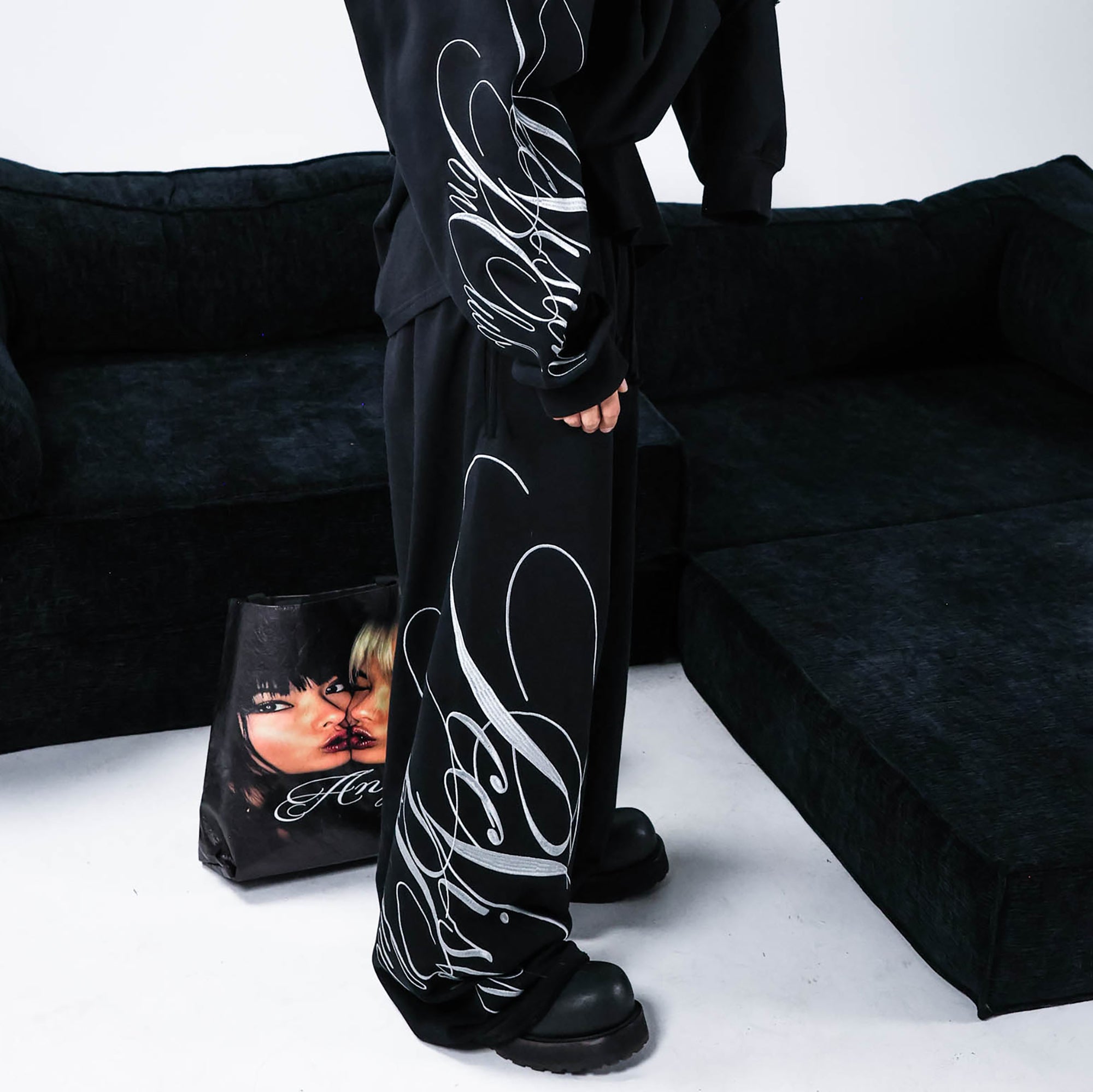 PCCVISION Embroidered Oversized Sweatpants