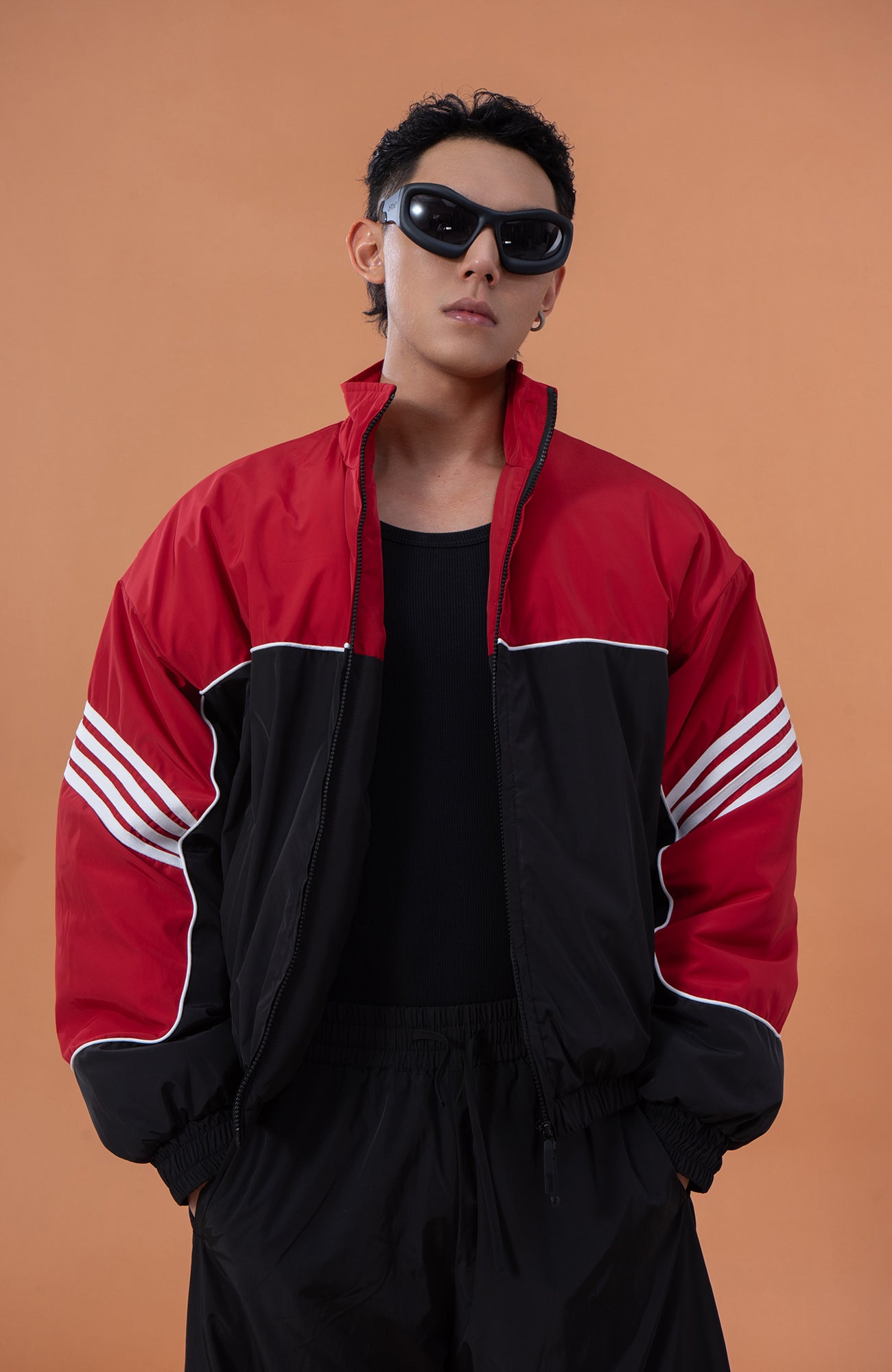 CLP Retro Contrast Striped Puffer Jacket