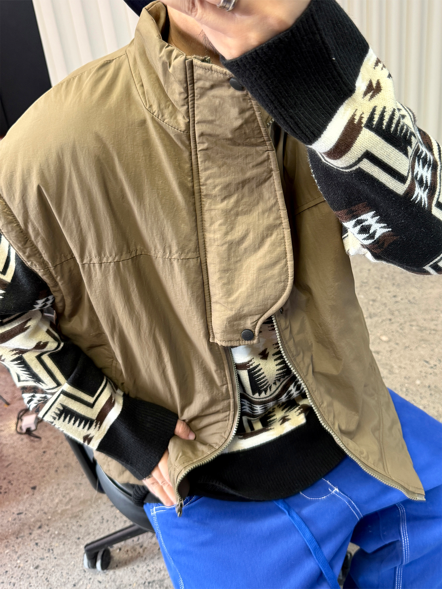 ME DA IGUAL Asym Placket Waterproof Vest