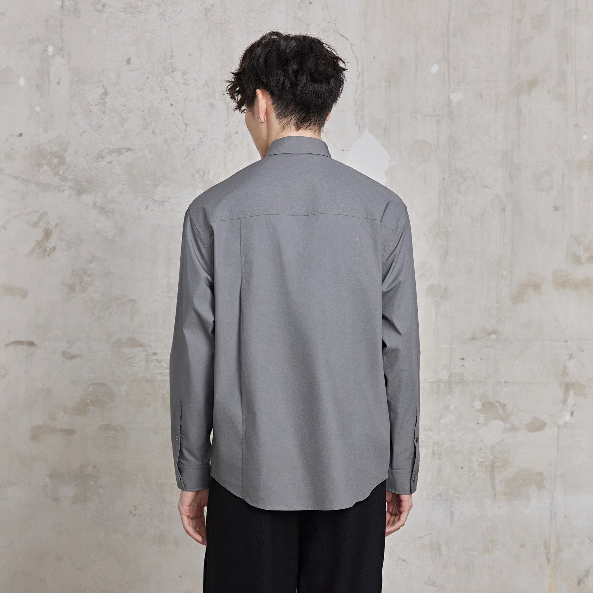 FACEONLAB Modern Patch-Pocket Poplin Shirt, premium urban and streetwear designers apparel on PROJECTISR.com, FACEONLAB