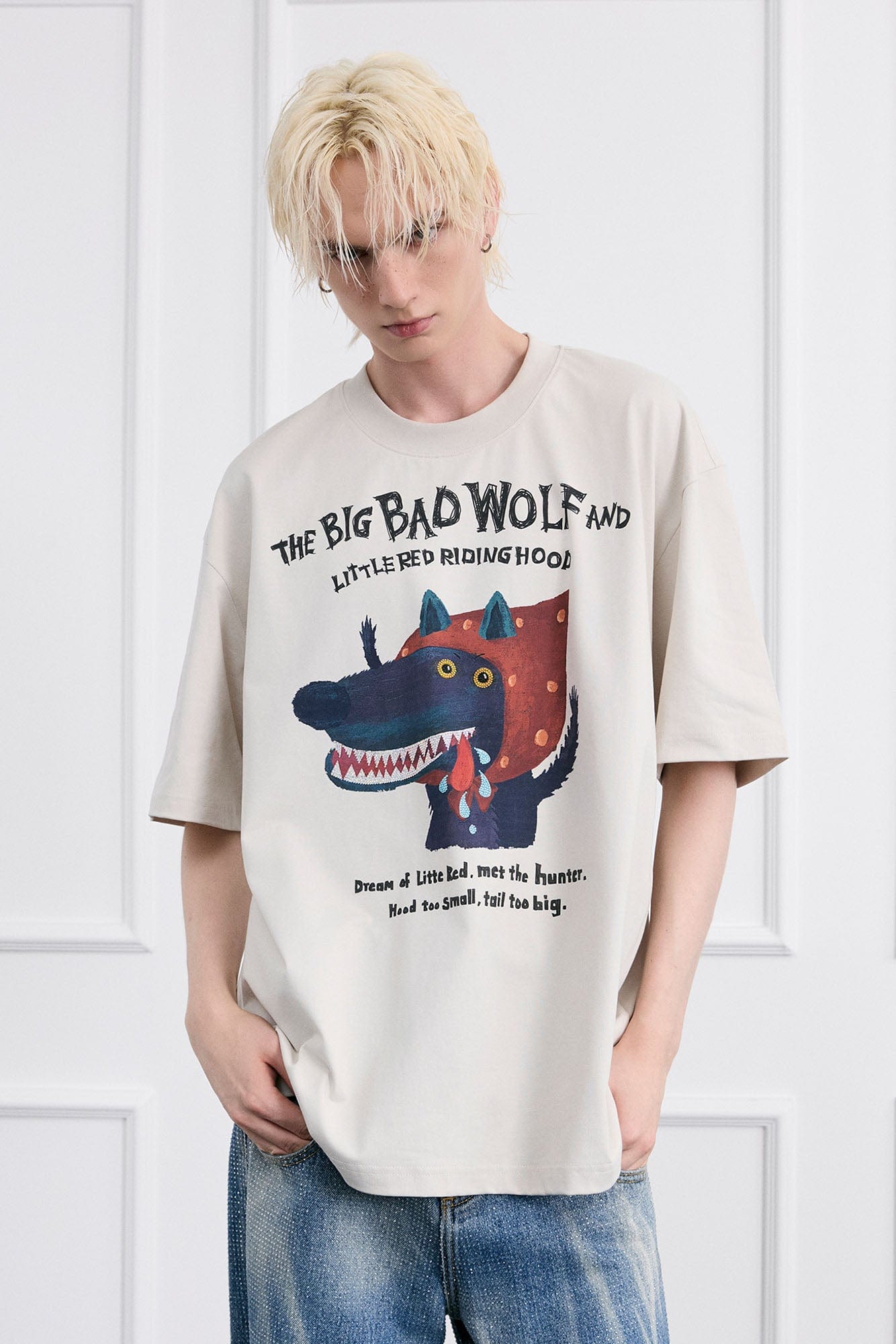 FACEONLAB Big Bad Wolf Oversized T-Shirt, premium urban and streetwear designers apparel on PROJECTISR.com, FACEONLAB