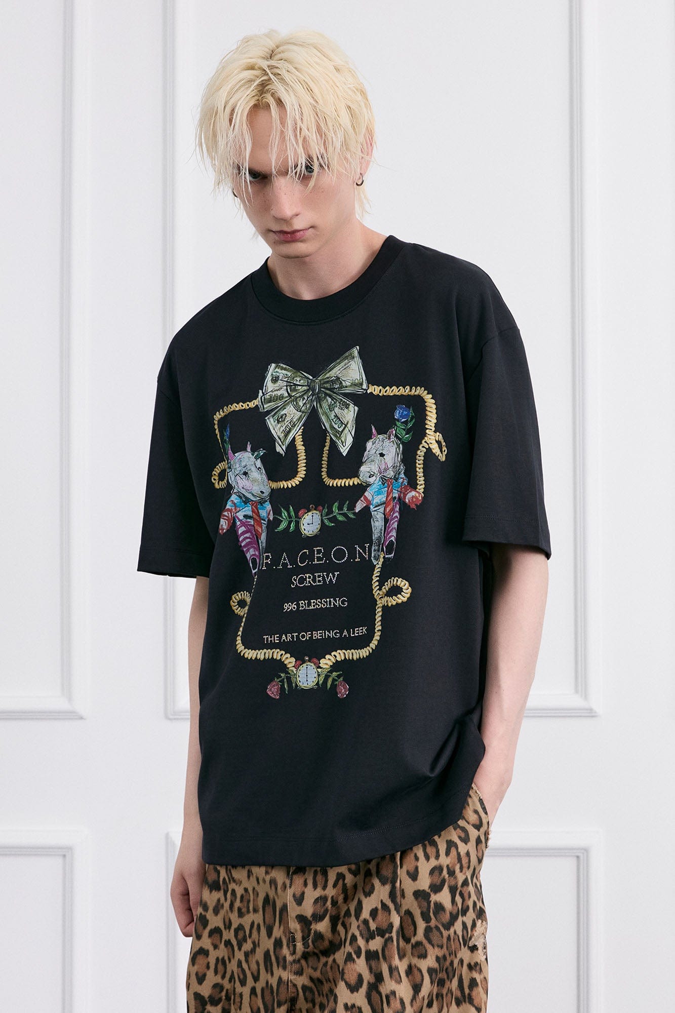 FACEONLAB Whimsical Cow and Horse T-Shirt, premium urban and streetwear designers apparel on PROJECTISR.com, FACEONLAB