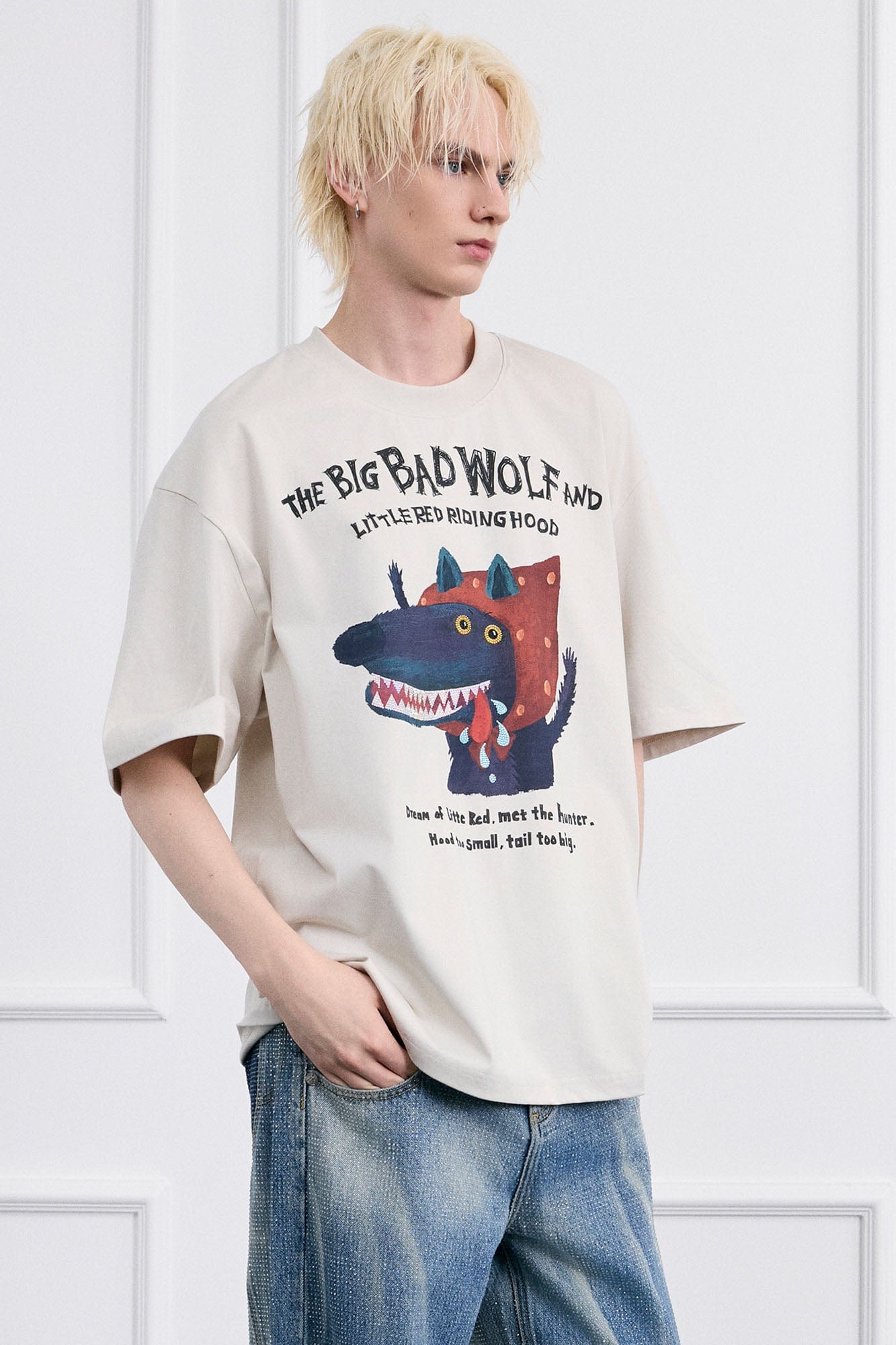 FACEONLAB Big Bad Wolf Oversized T-Shirt, premium urban and streetwear designers apparel on PROJECTISR.com, FACEONLAB