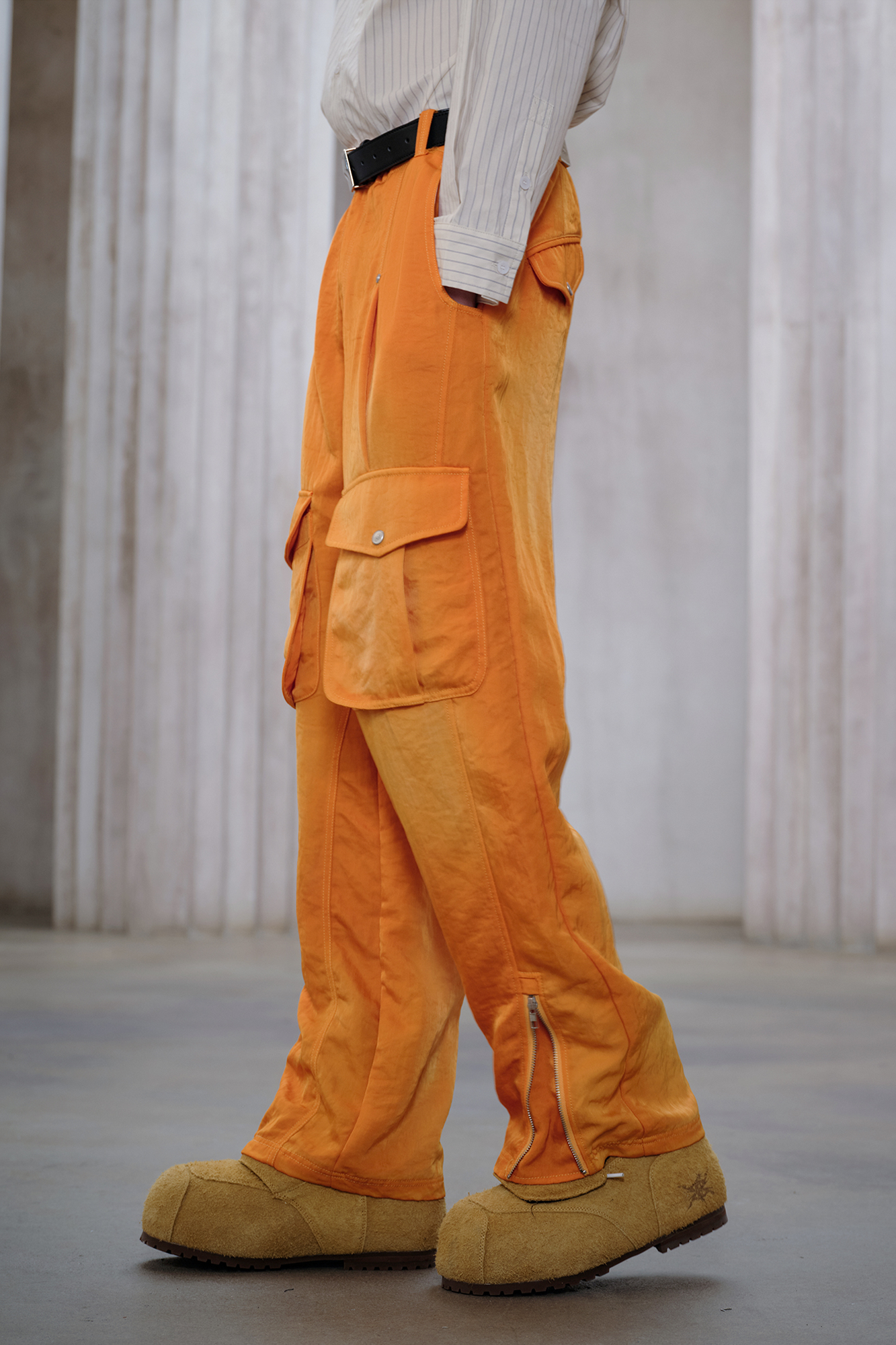 FACEONLAB Washed Utility Cargo Pants