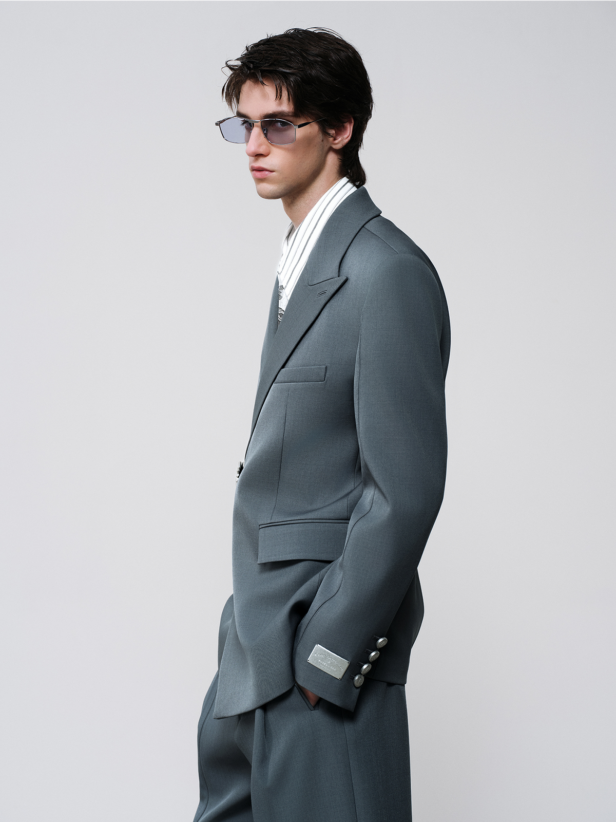 FACEONLAB Classic Asymmetric Belted Blazer
