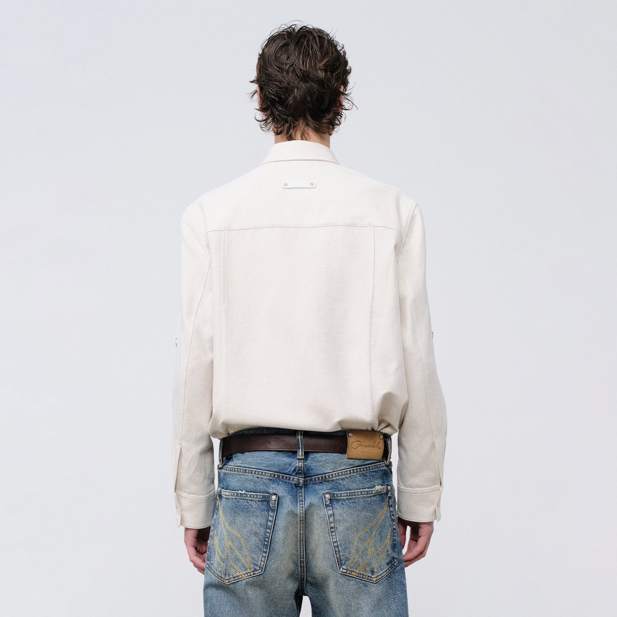 FACEONLAB Retro Gangster Graphic Shirt White, premium urban and streetwear designers apparel on PROJECTISR.com, FACEONLAB