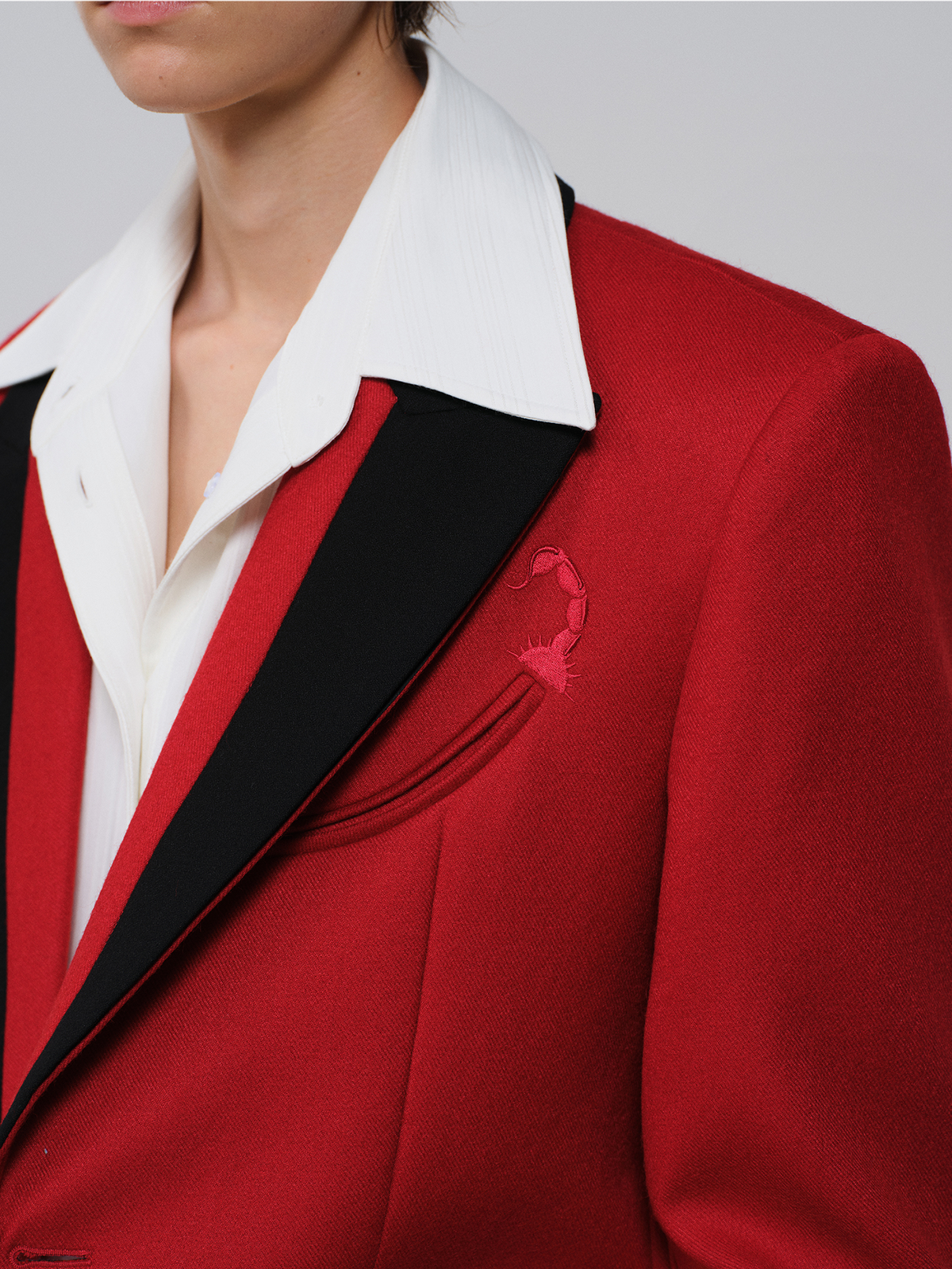 FACEONLAB Scorpion-Tail Embroidered Wool-Blend Blazer