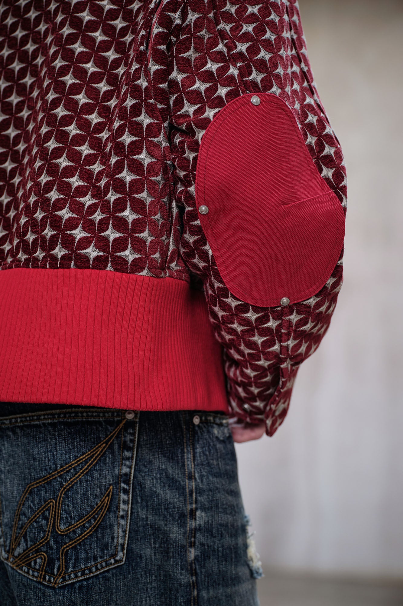 FACEONLAB Geometric Full-Print Metal Clasps Jacket, premium urban and streetwear designers apparel on PROJECTISR.com, FACEONLAB