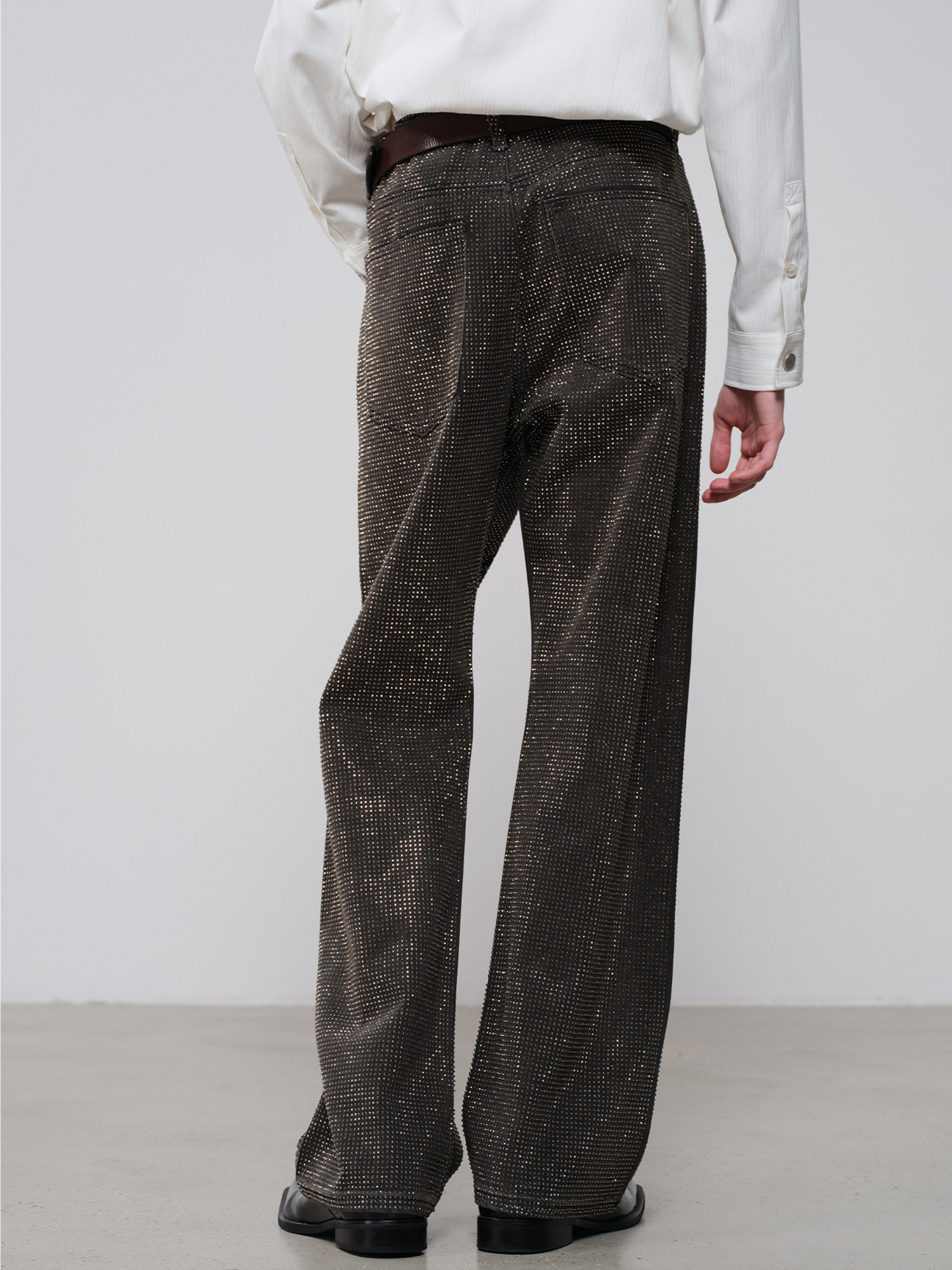 FACEONLAB Double-Headed Snake Studded Dirty-Washed Retro Jeans