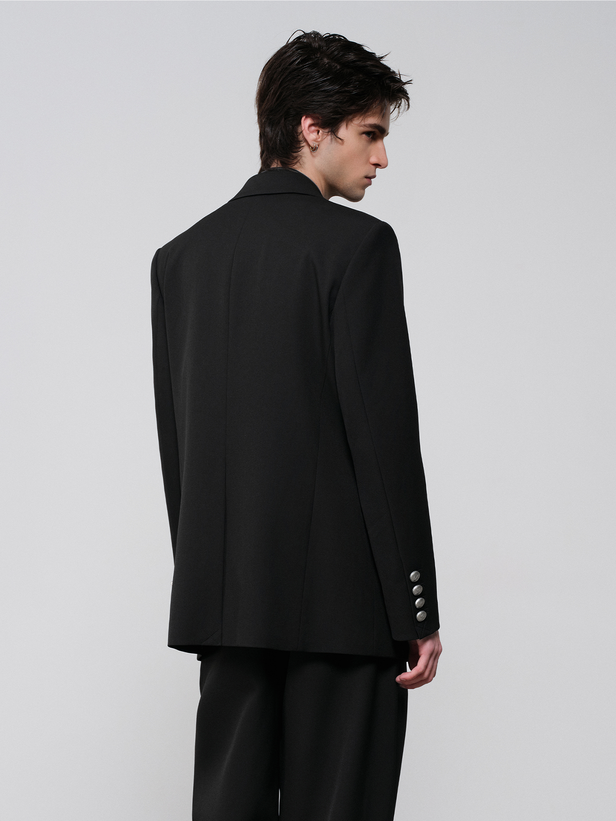FACEONLAB Rose Brooch Asymmetric Belted Blazer
