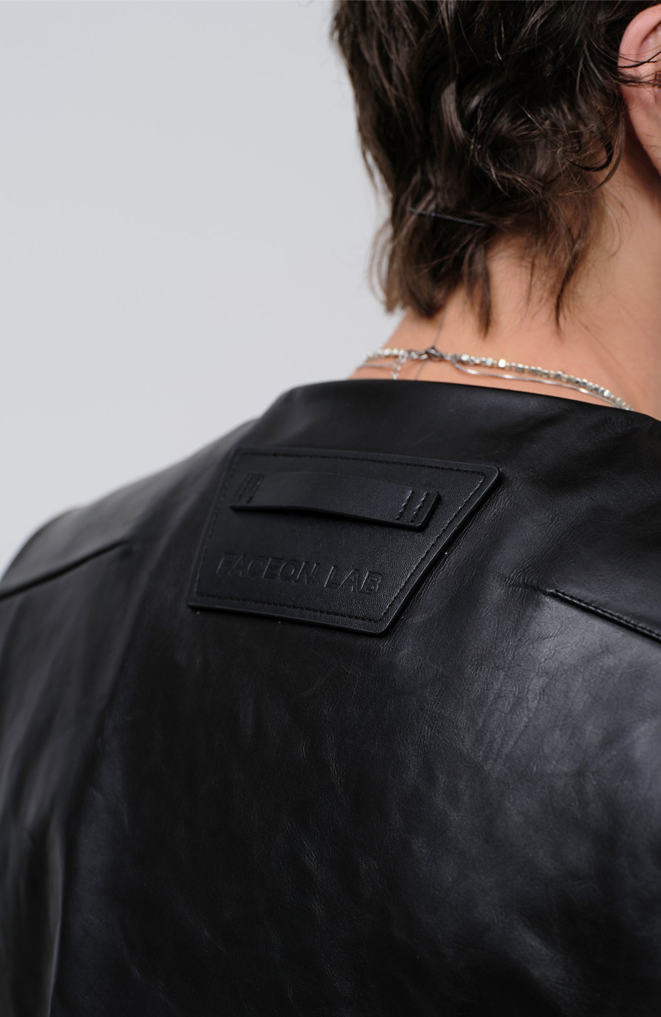 FACEONLAB Reversible Moto Leather Vest Black, premium urban and streetwear designers apparel on PROJECTISR.com, FACEONLAB