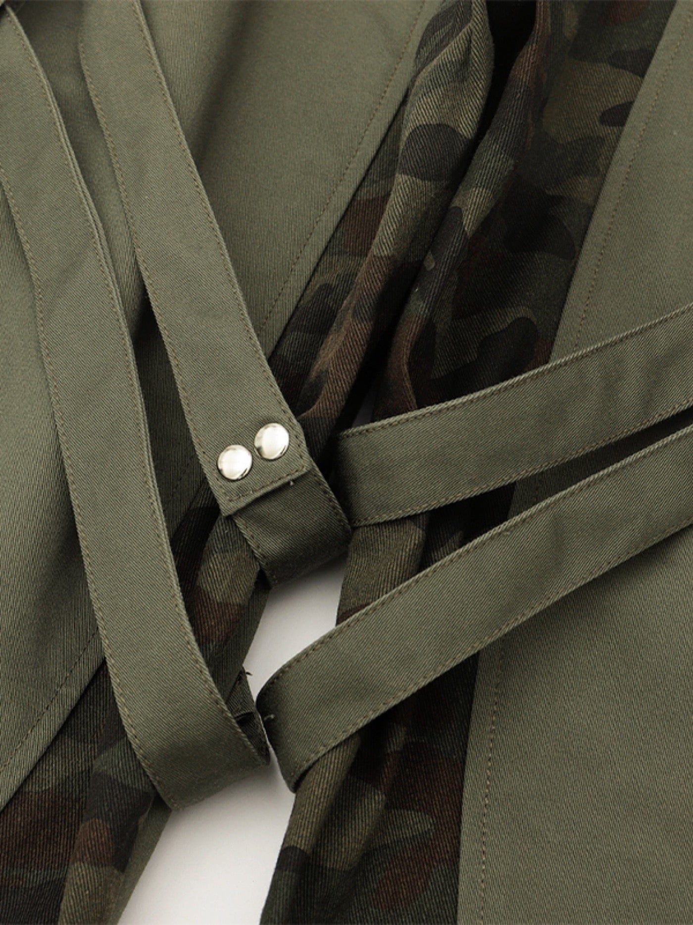 DND4DES Spliced Camouflage Bandage Zipper Cargo, premium urban and streetwear designers apparel on PROJECTISR.com, DND4DES