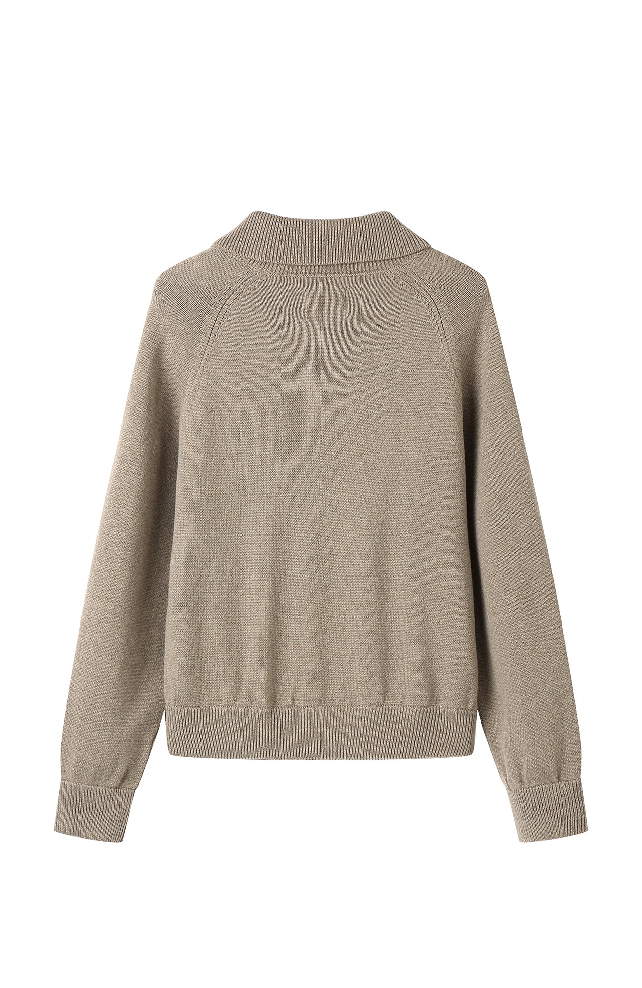 MOITIEDEPETALE Modern Cable-Knit Zip-Up Cardigan