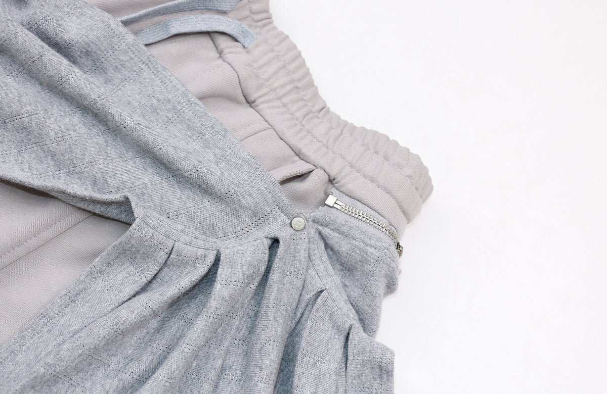 RELABEL Deconstructed Pleated Wide-Leg Sweatpants