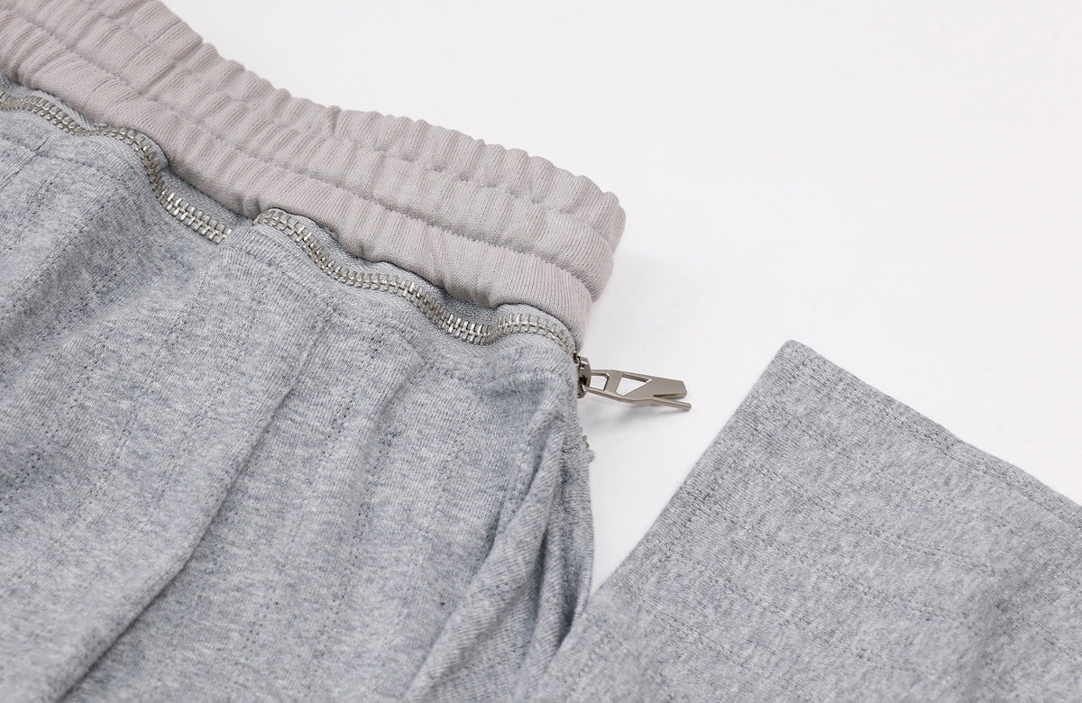 RELABEL Deconstructed Pleated Wide-Leg Sweatpants