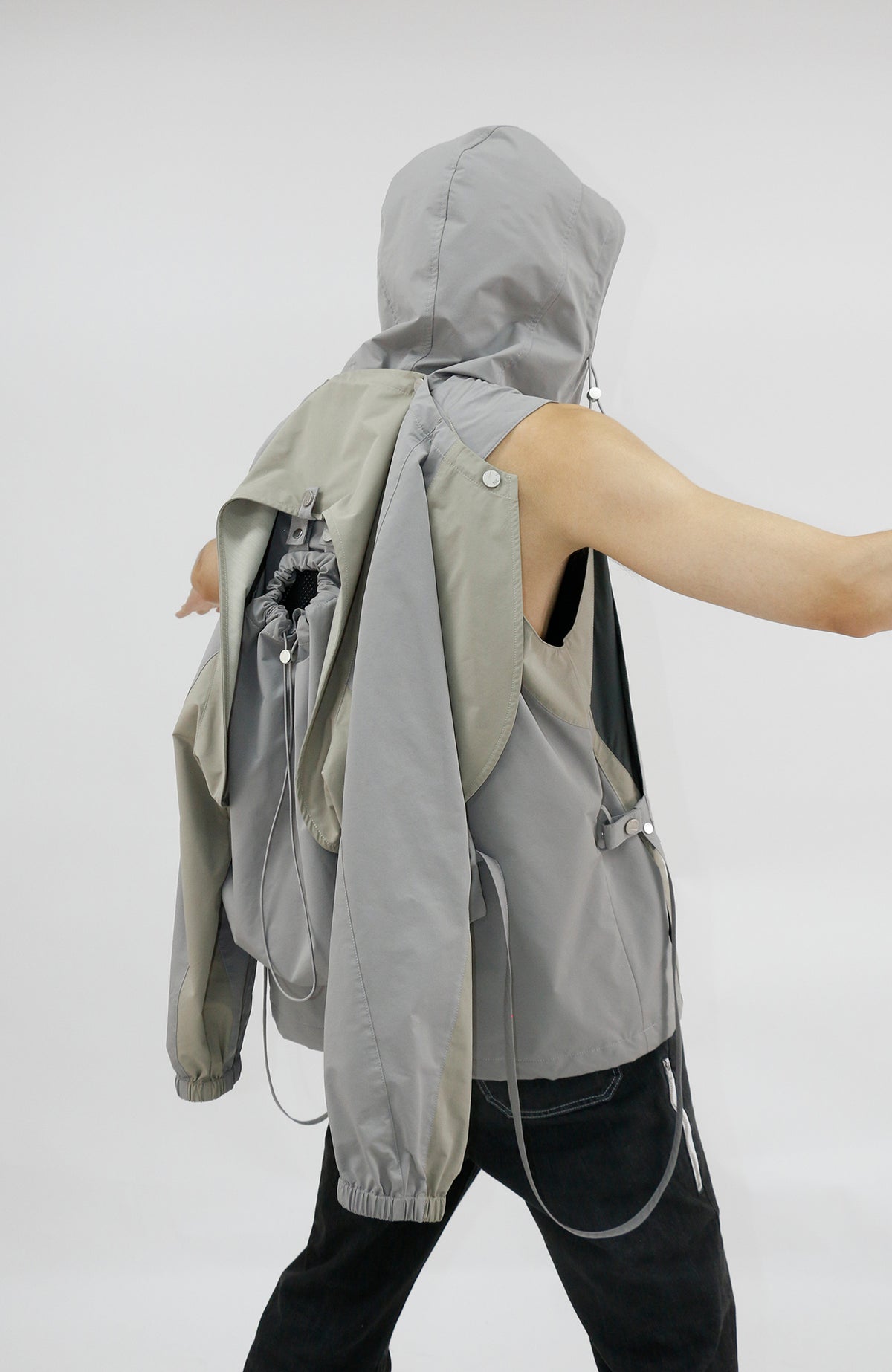 RELABEL Deconstructed Spliced Three-Way Outdoor Shell Jacket
