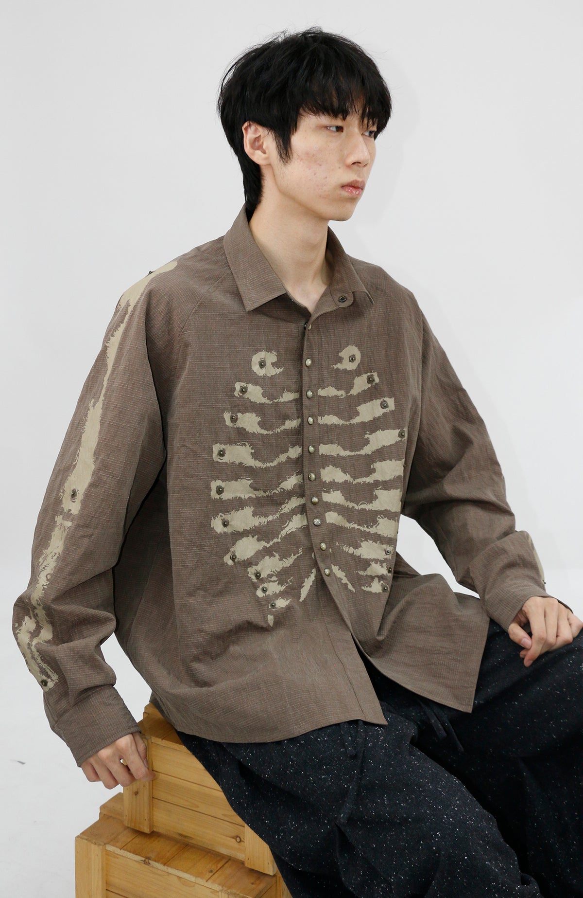 RELABEL Studded Oversized Long-Sleeve Shirt