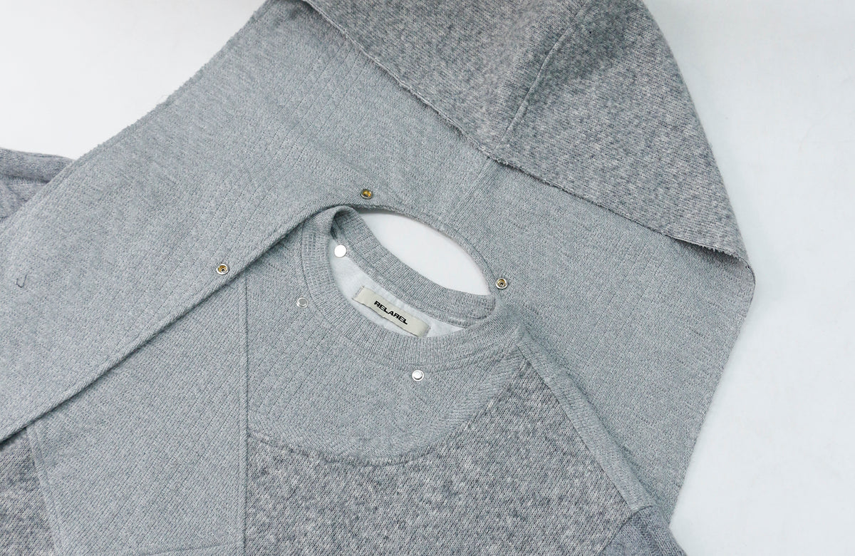 RELABEL Deconstructed Spliced Wool-Blend Textured Sweater