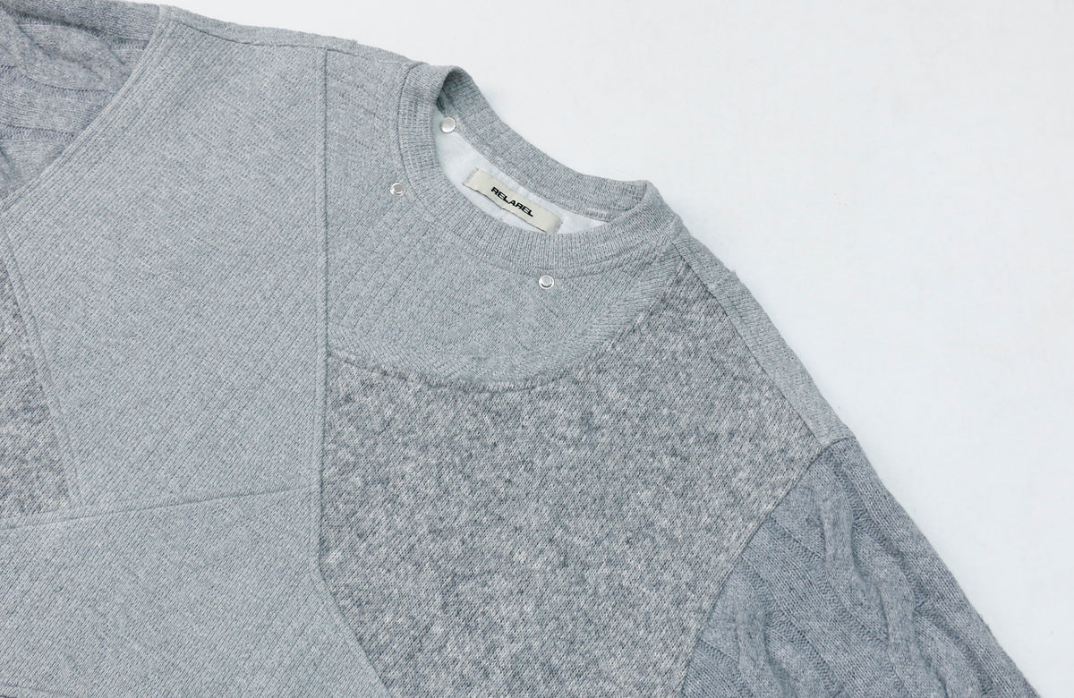 RELABEL Deconstructed Spliced Wool-Blend Textured Sweater