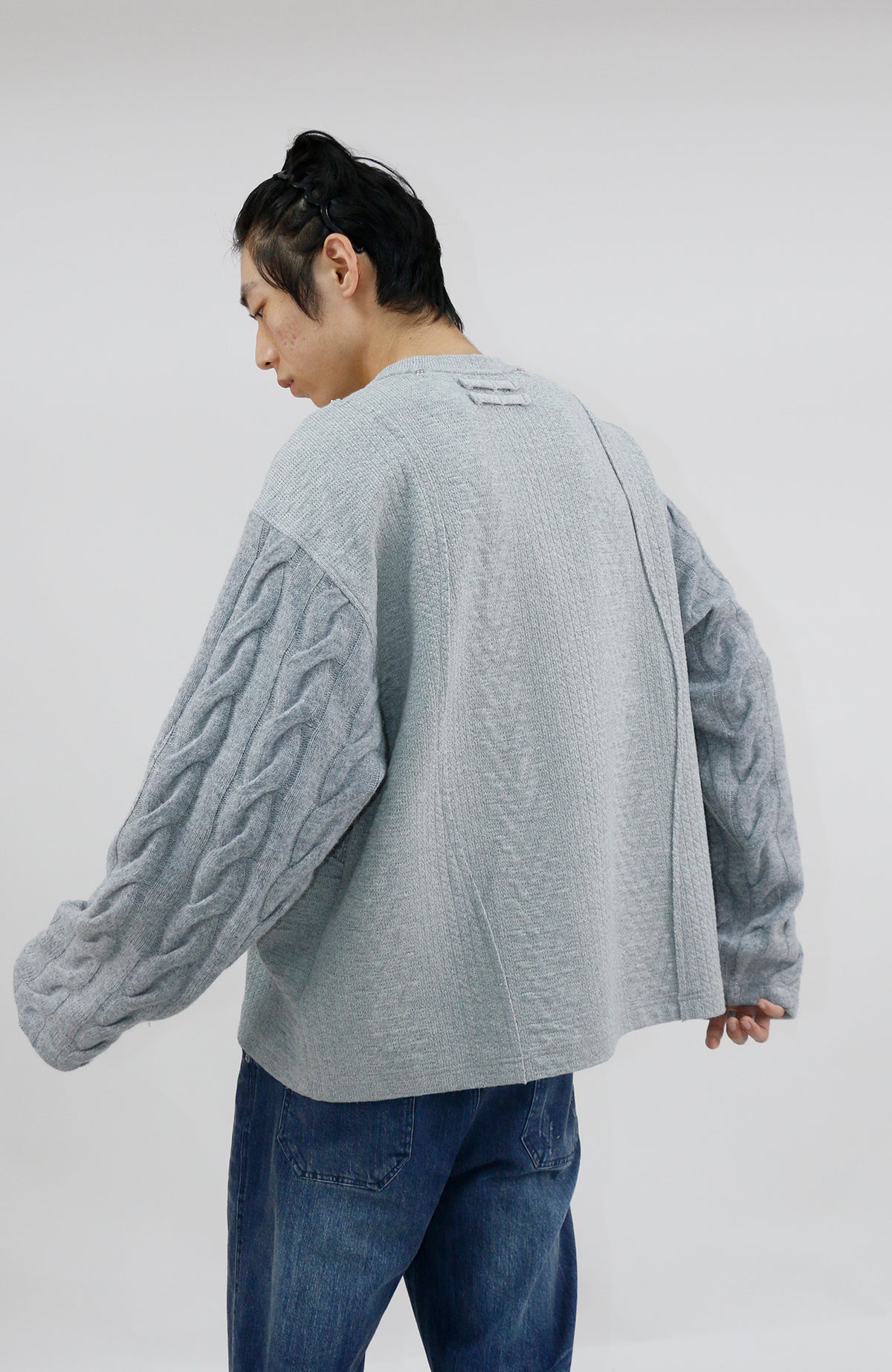 RELABEL Deconstructed Spliced Wool-Blend Textured Sweater