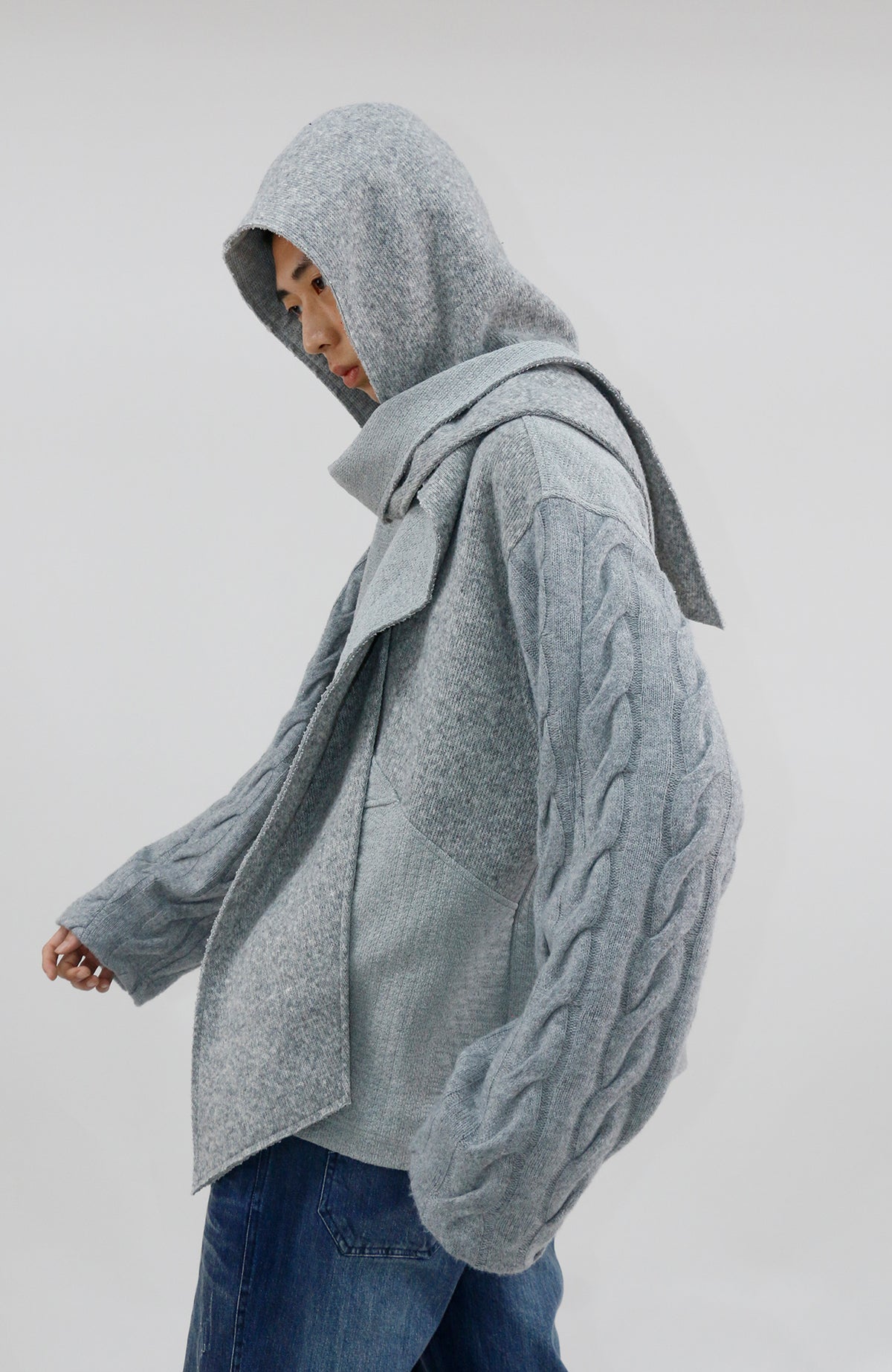 RELABEL Deconstructed Spliced Wool-Blend Textured Sweater