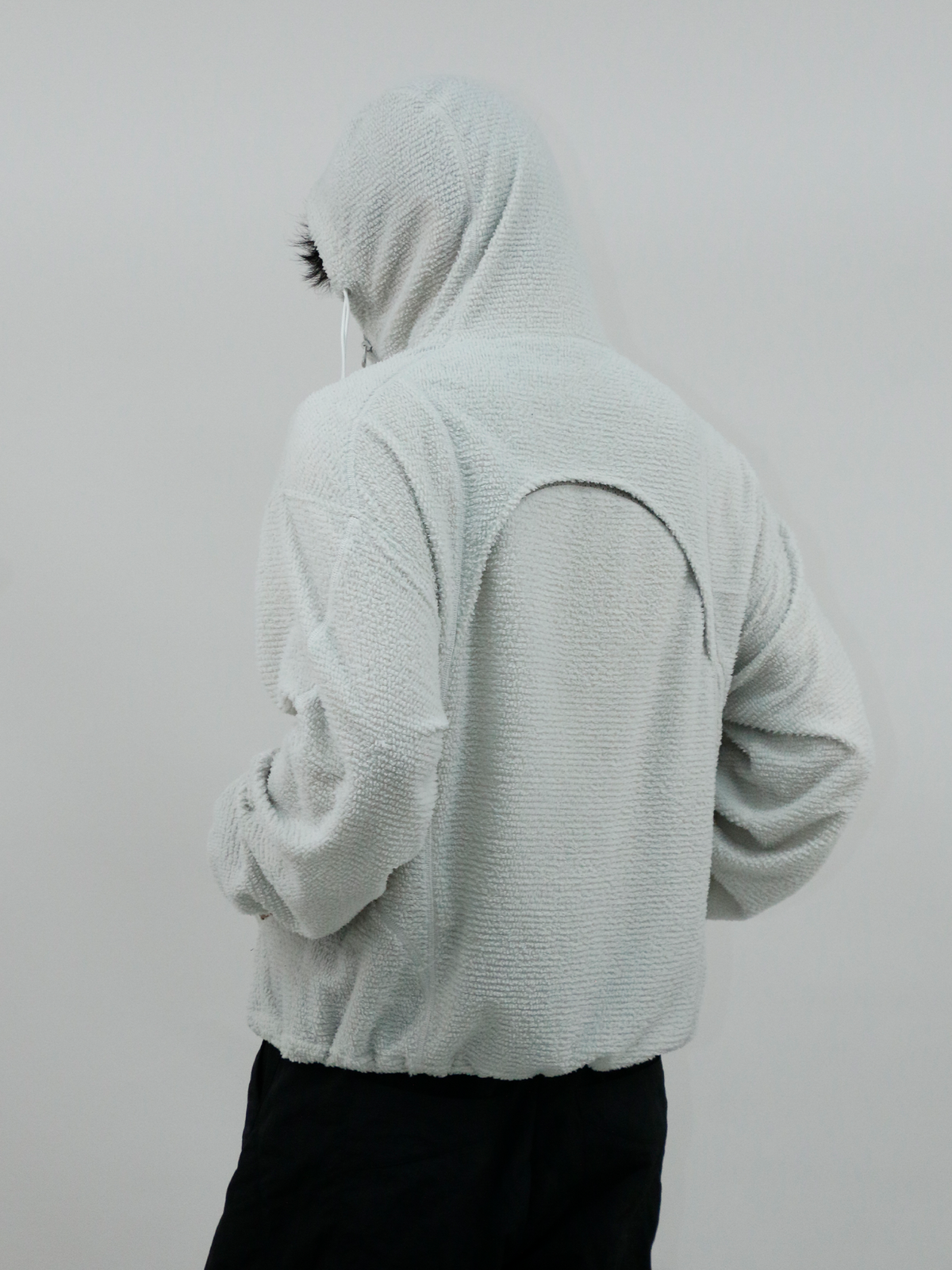 RELABEL Deconstructed Spliced Fleece Hooded Jacket