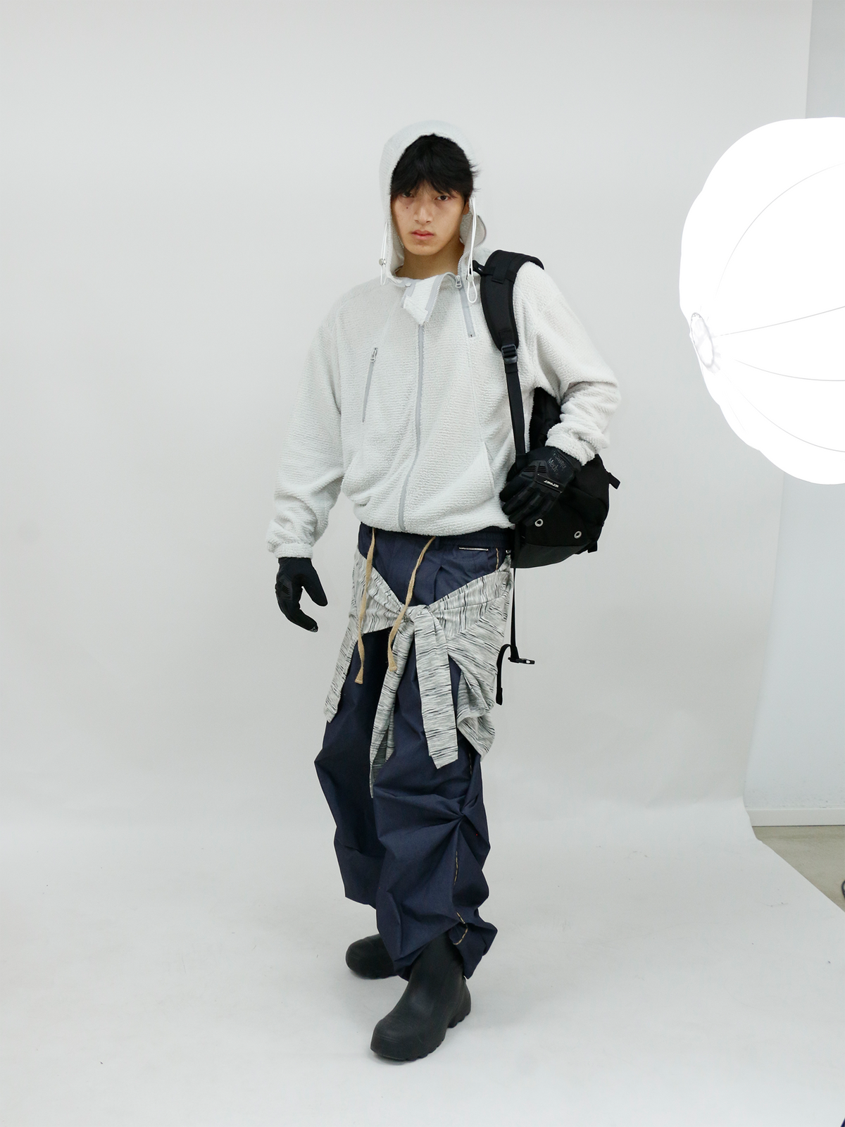 RELABEL Deconstructed Spliced Fleece Hooded Jacket