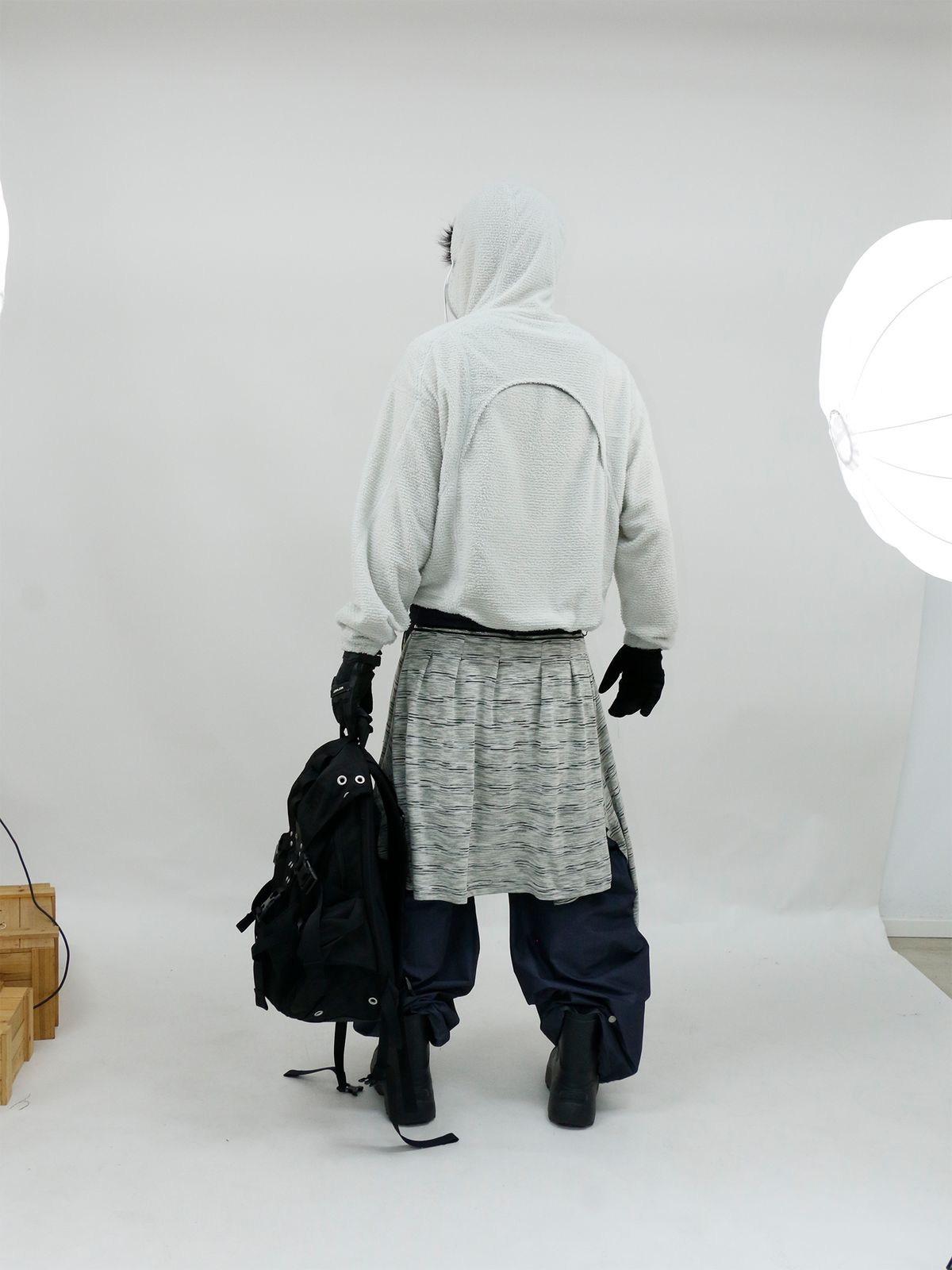 RELABEL Deconstructed Spliced Fleece Hooded Jacket