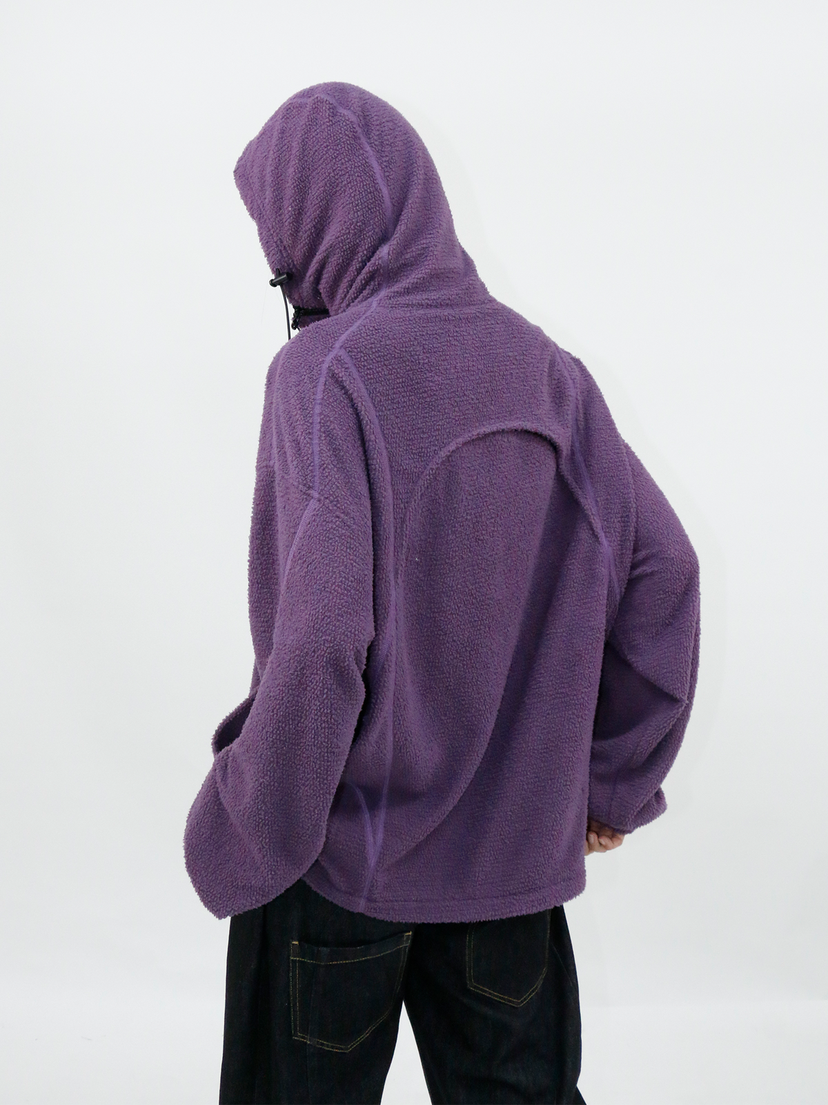 RELABEL Deconstructed Spliced Fleece Hooded Jacket