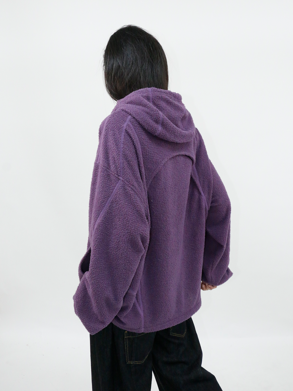RELABEL Deconstructed Spliced Fleece Hooded Jacket