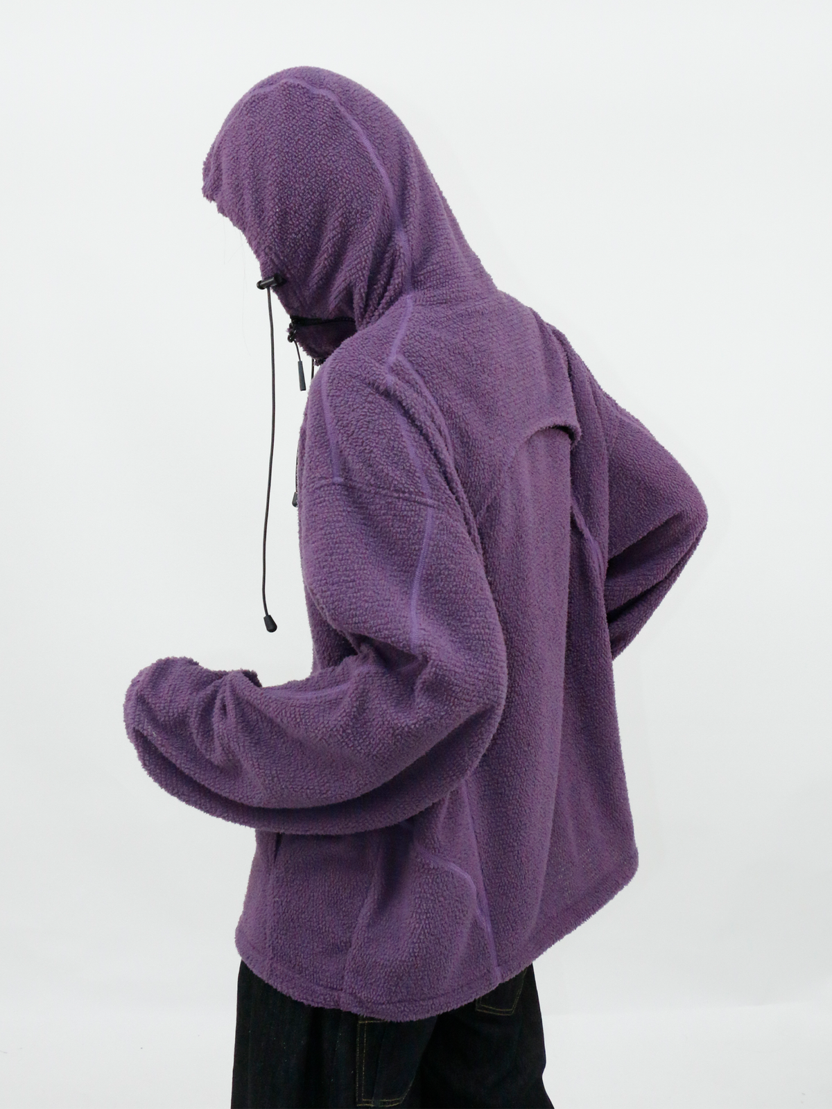 RELABEL Deconstructed Spliced Fleece Hooded Jacket