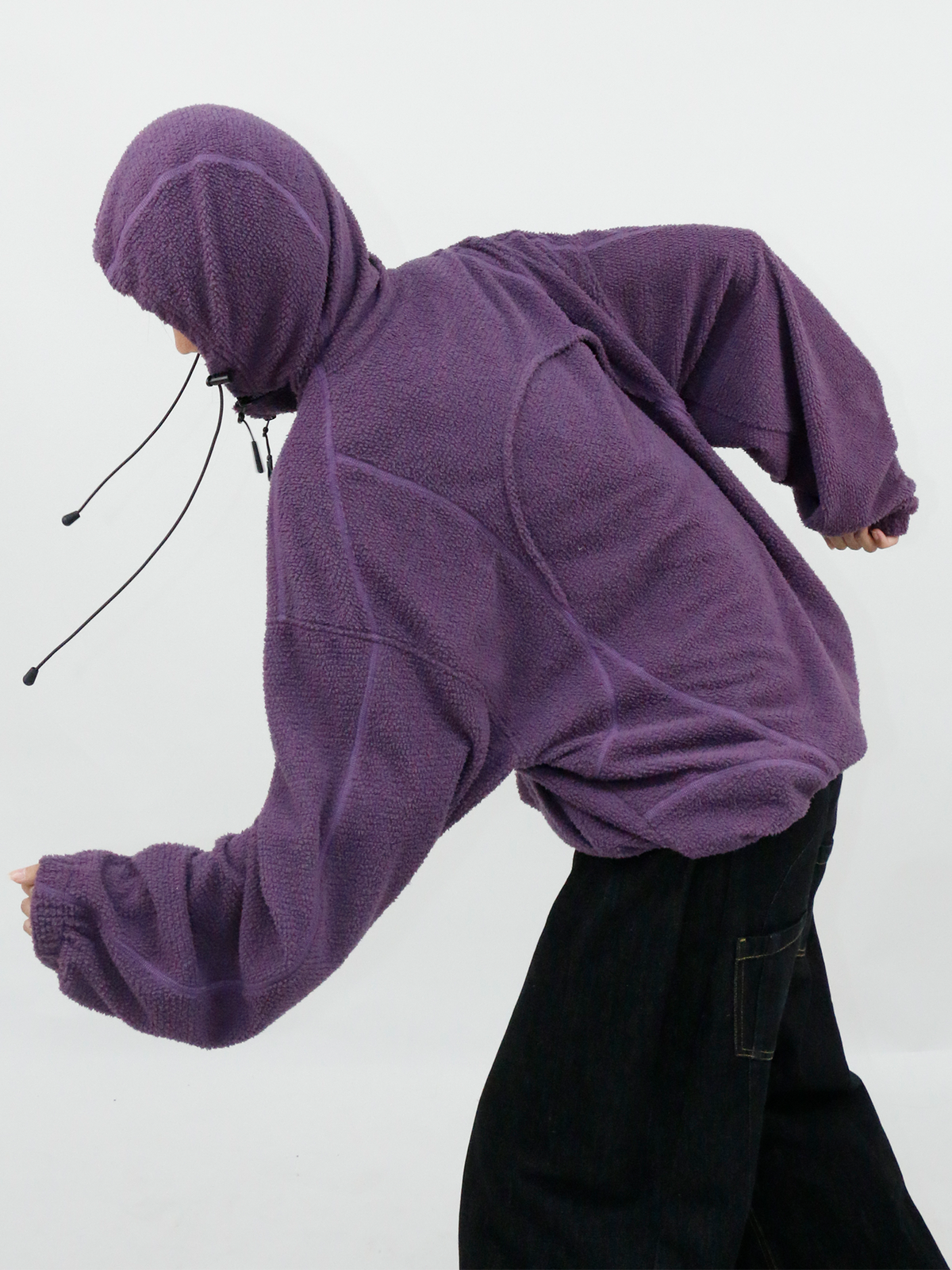 RELABEL Deconstructed Spliced Fleece Hooded Jacket