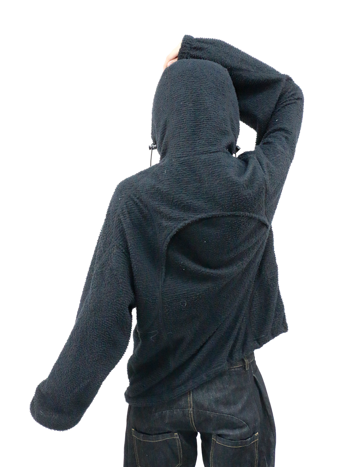RELABEL Deconstructed Spliced Fleece Hooded Jacket
