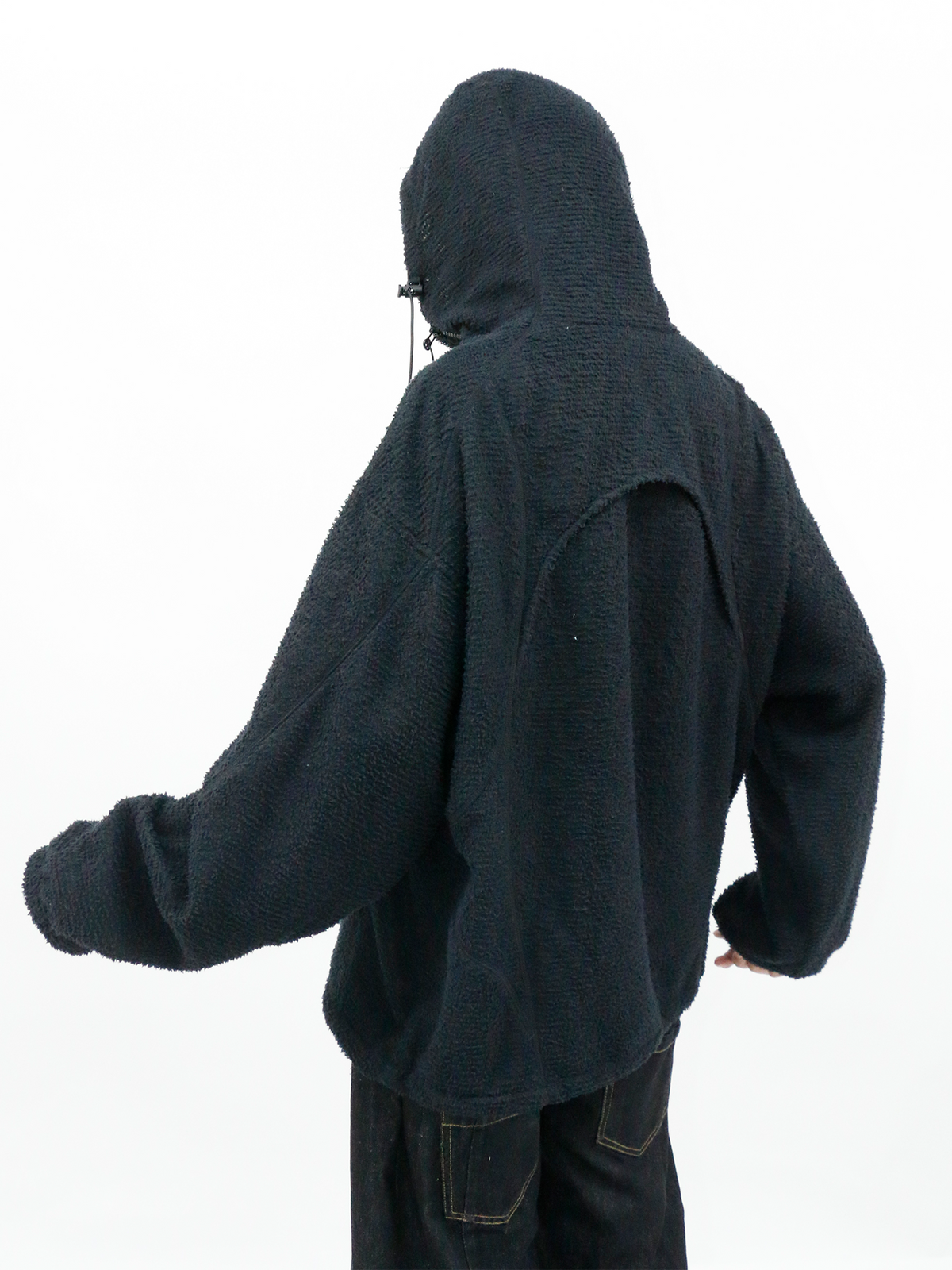 RELABEL Deconstructed Spliced Fleece Hooded Jacket