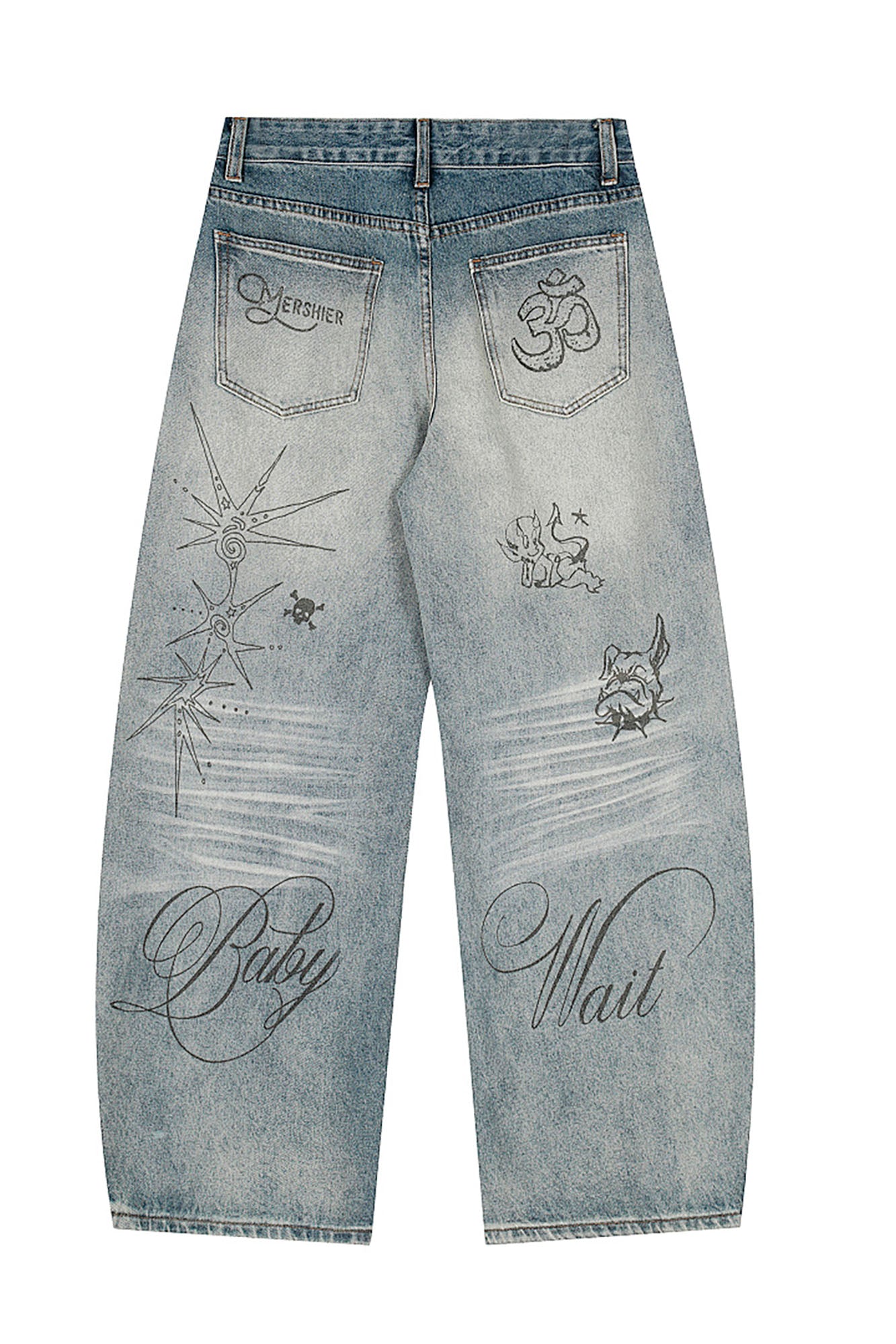 CLP Washed Graffiti Jeans, premium urban and streetwear designers apparel on PROJECTISR.com, CLP