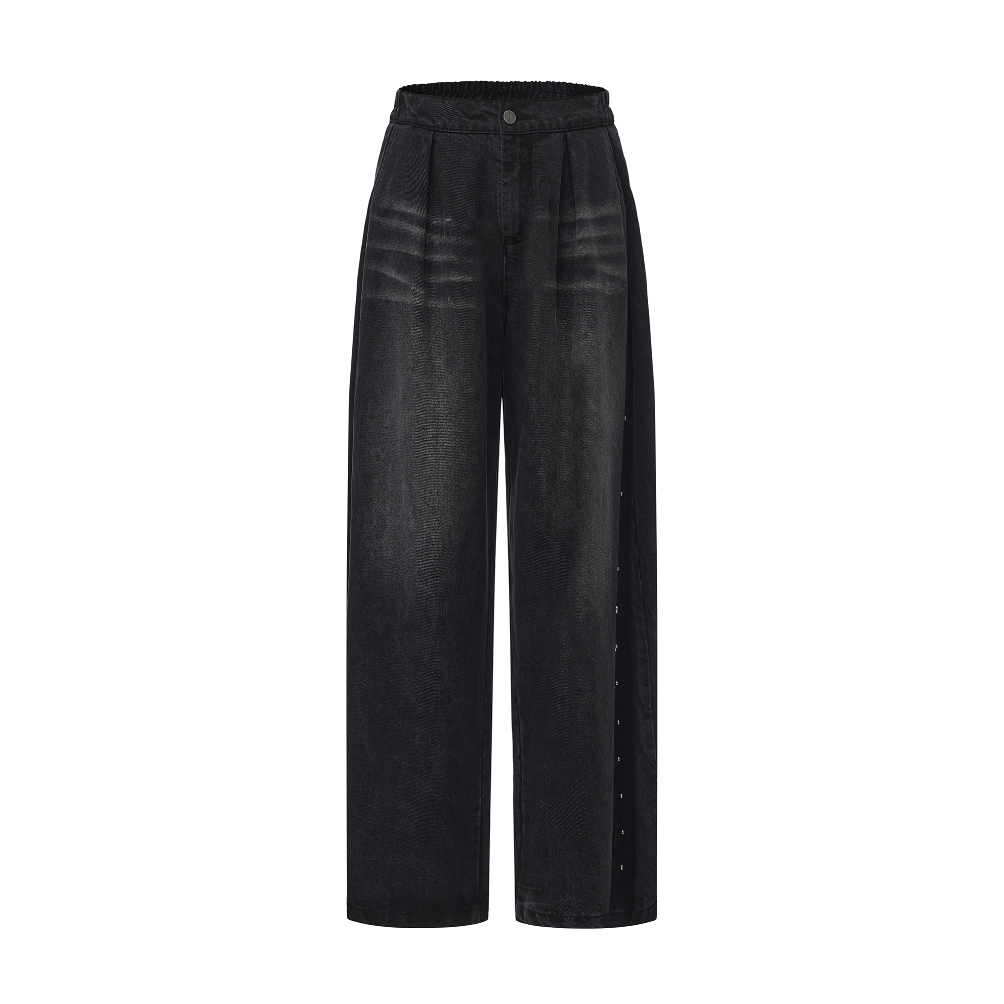 VANN VALRENCE Washed Rivet Tencel Straight-Leg Jeans
