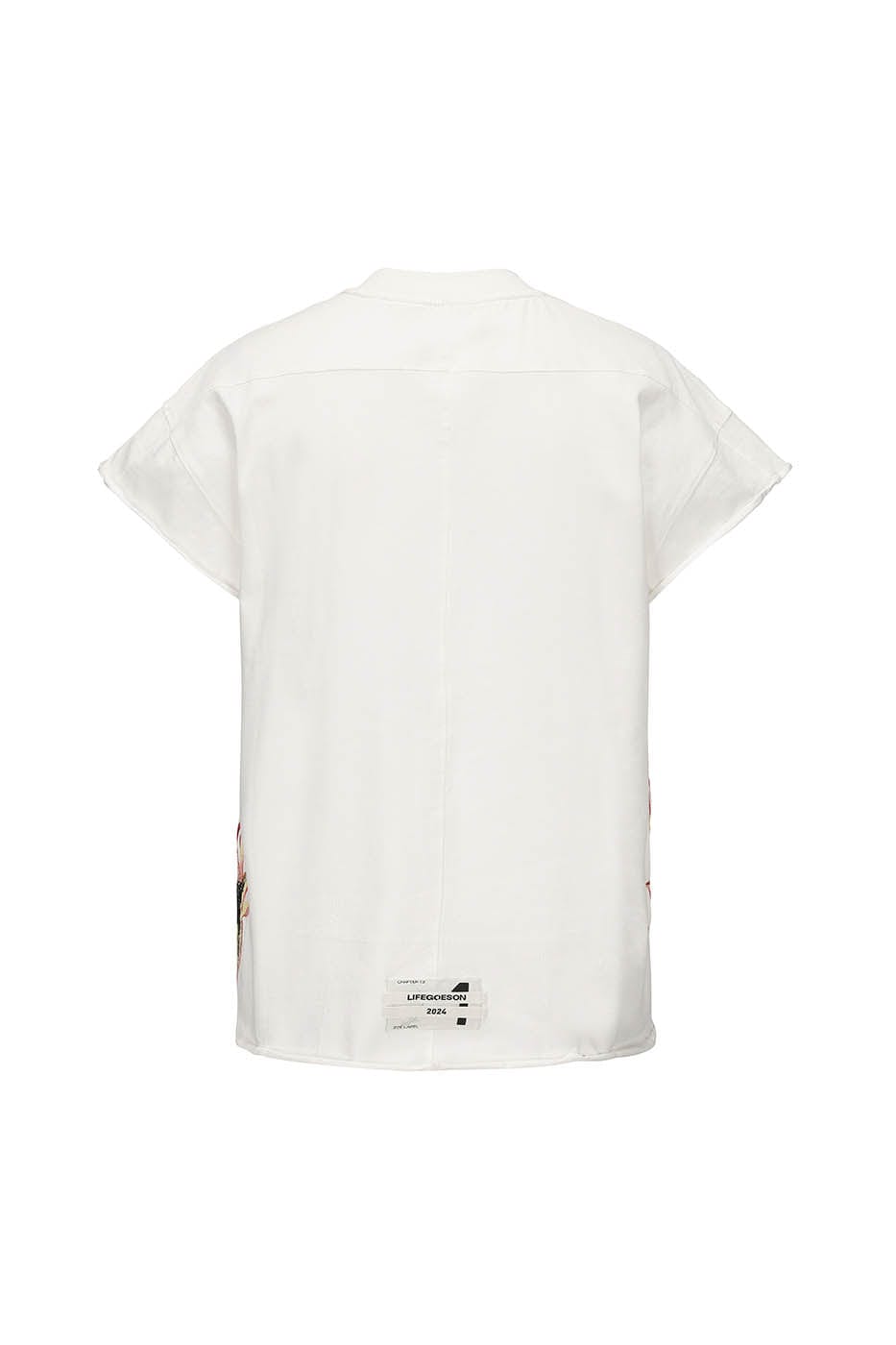 LIFEGOESON Flame Embroidery Deconstructed Sleeveless T-Shirt