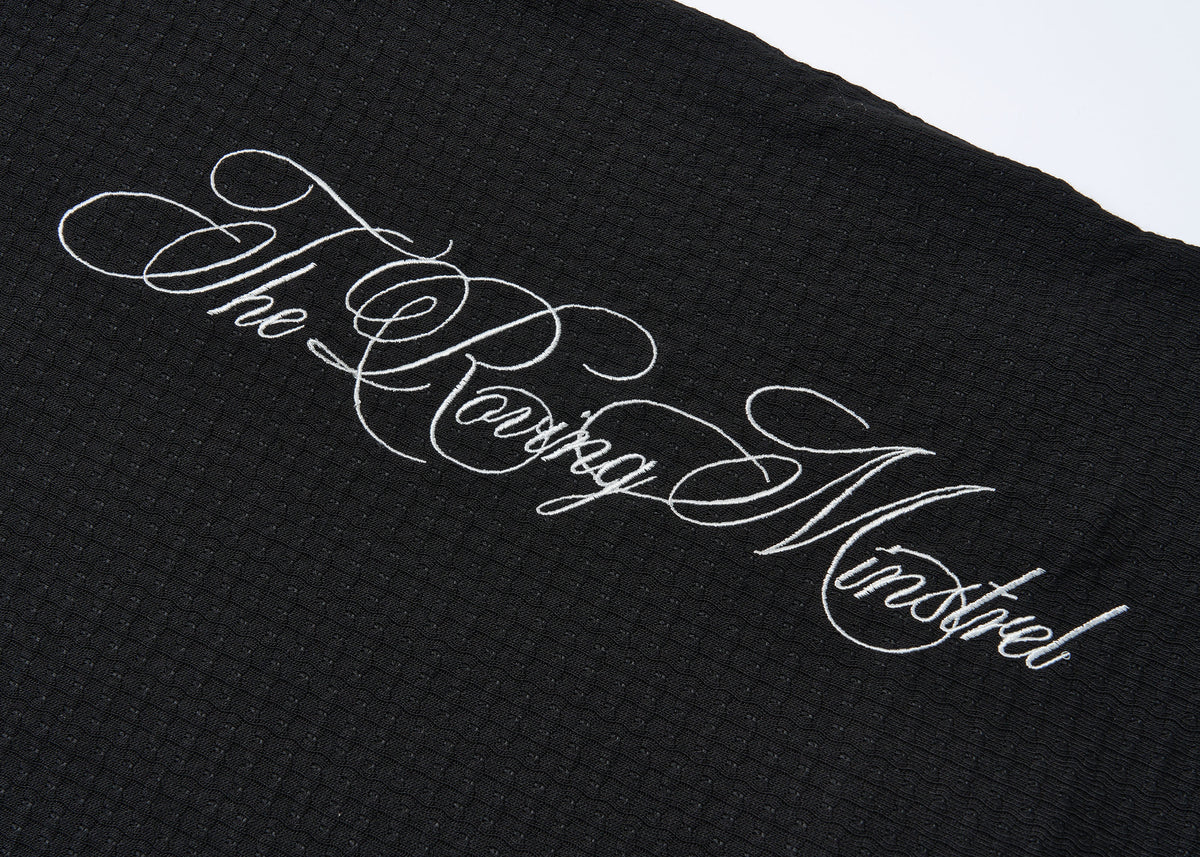SAXGENWON Rivet V-Neck Embroidered Long-Sleeve Tee