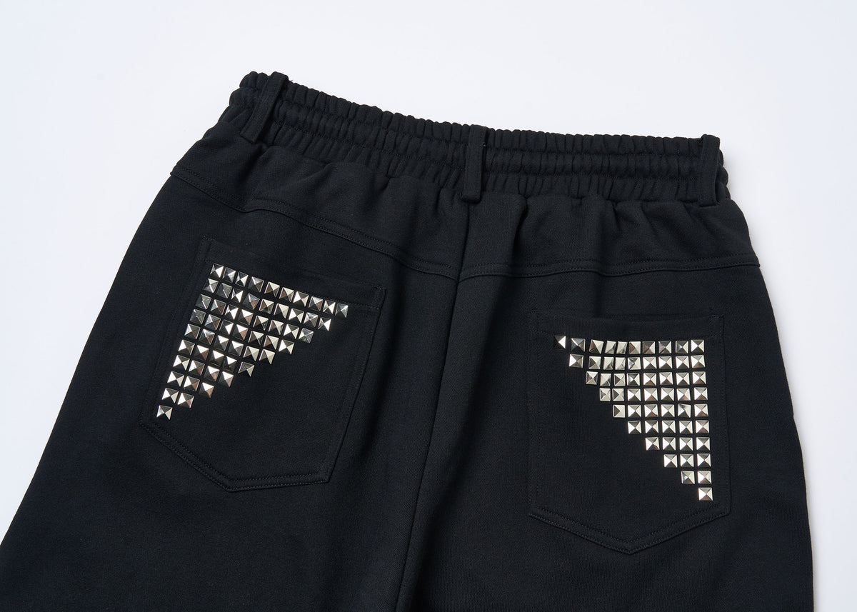 SAXGENWON Studded Graphic Straight-Leg Sweatpants