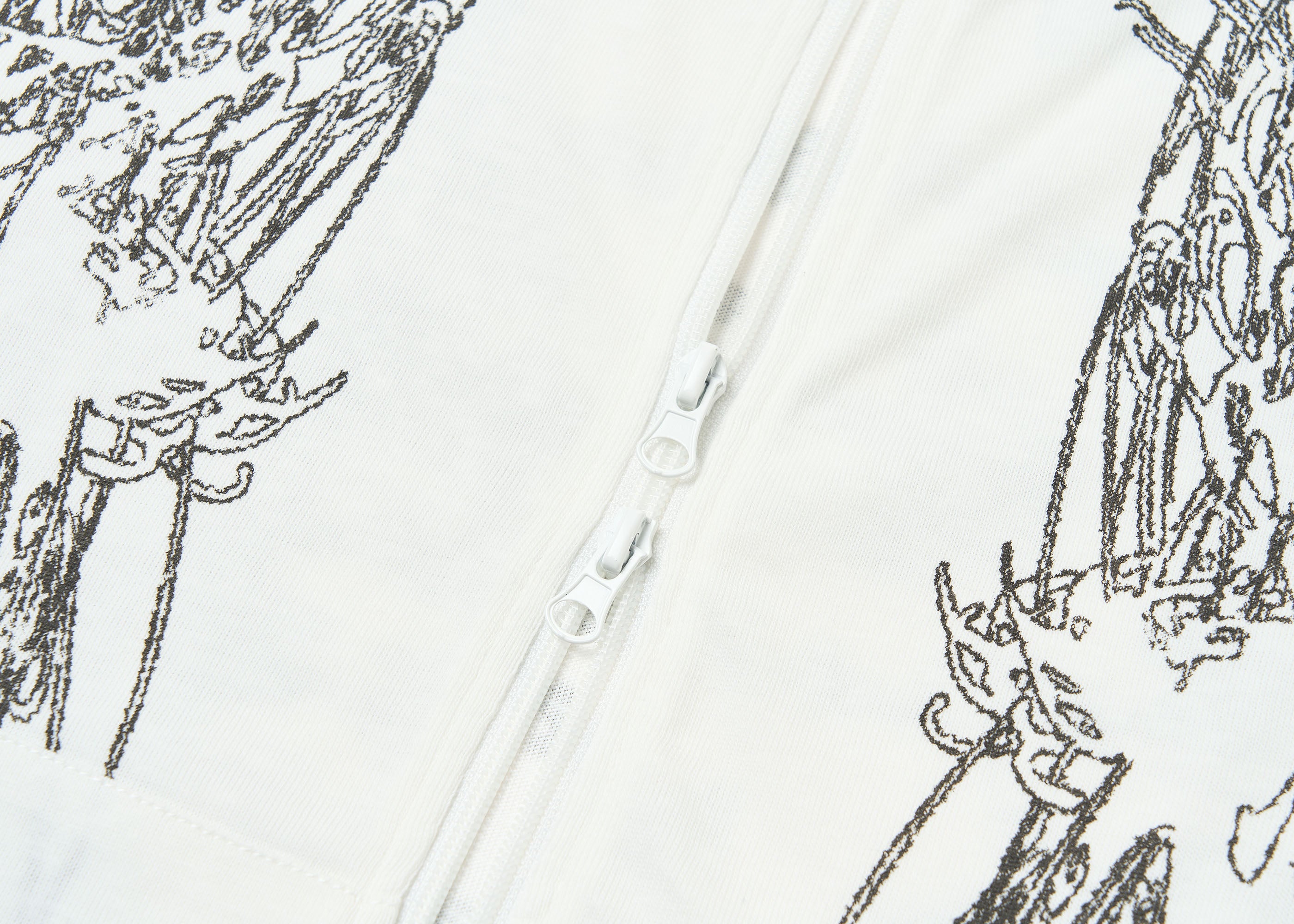 SAXGENWON Dreamcore Thorn Full-Print Zip-Up Hoodie