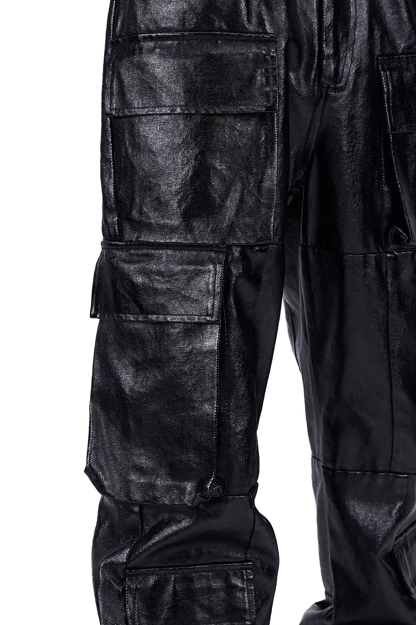 VANGUARDIA Coated Multi-Pocket Straight-Leg Pants